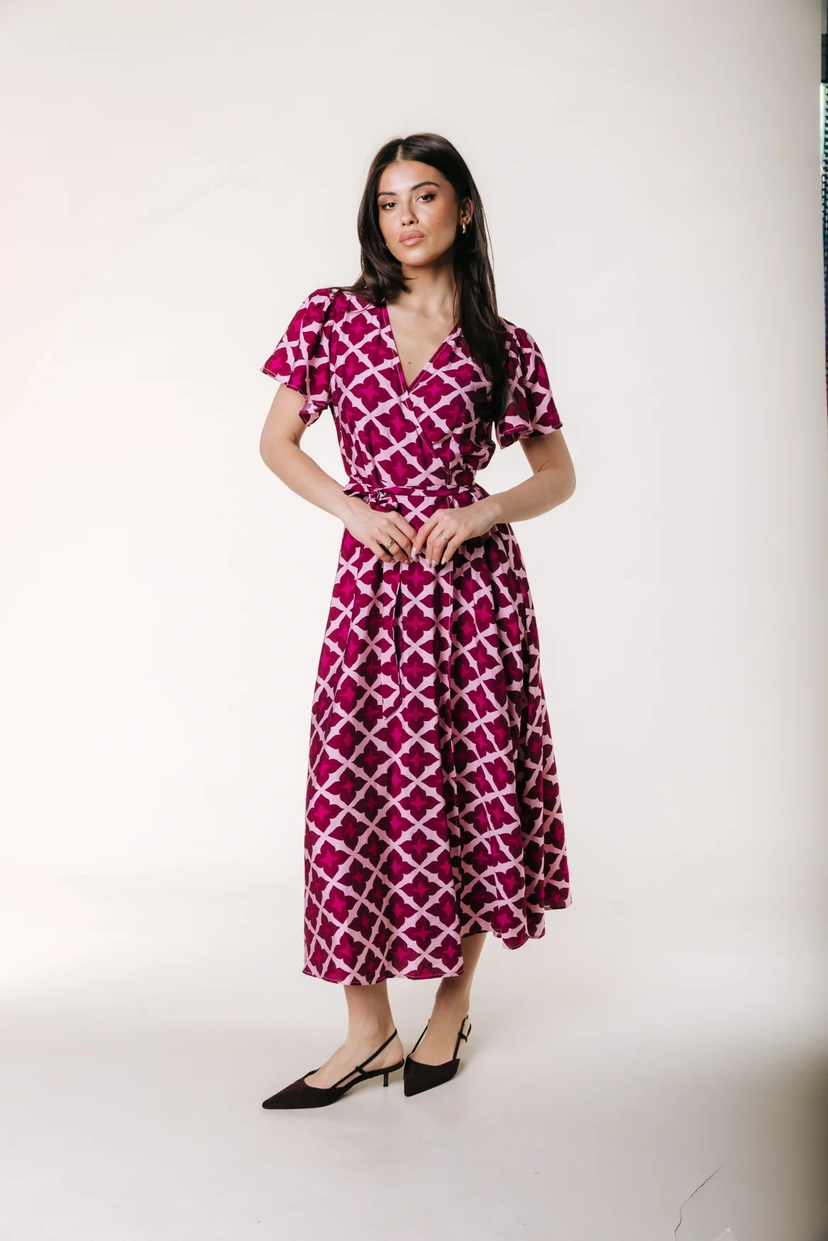 Ava Geo Wrap Dress | Multicolor - Image 3