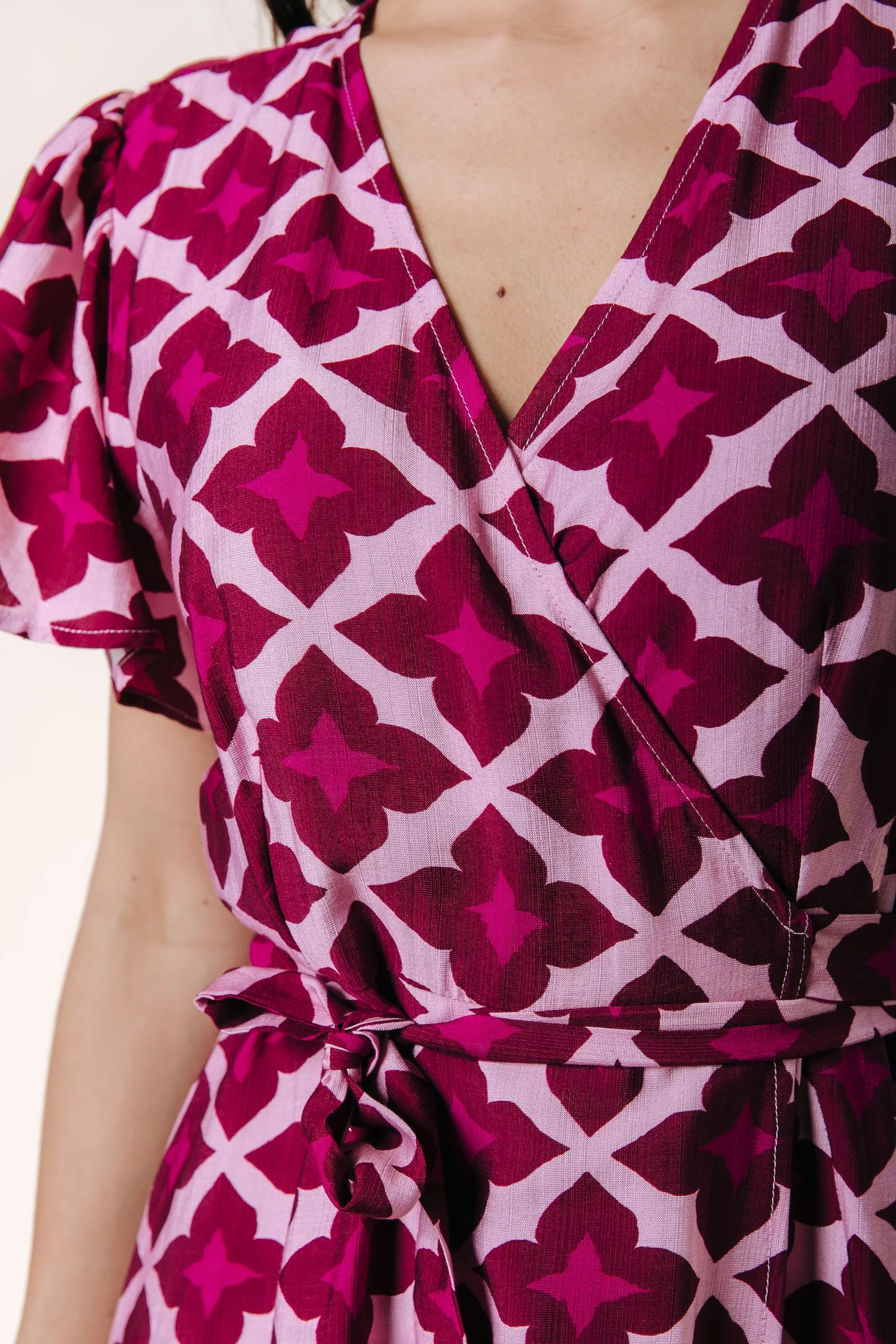 Ava Geo Wrap Dress | Multicolor - Image 6