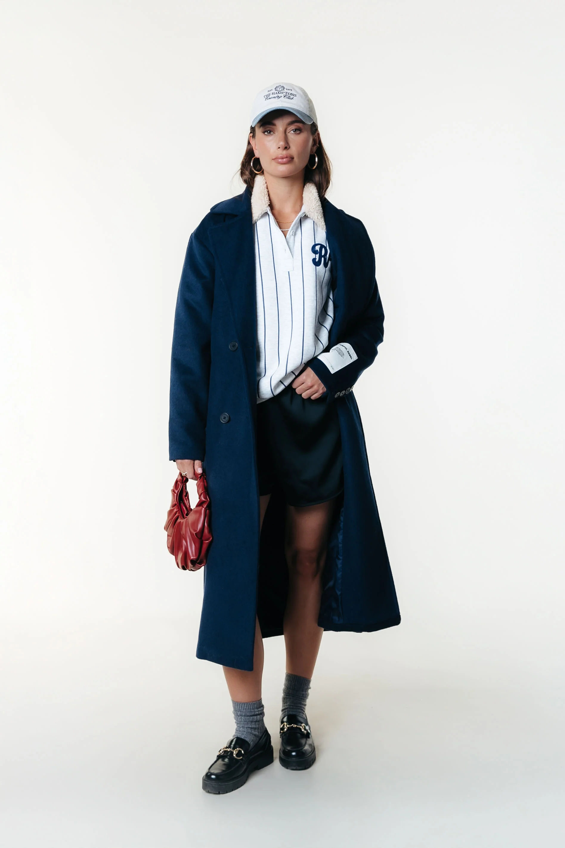 Baseball Contrast Collar Sweat | Light grey melange - Image 3