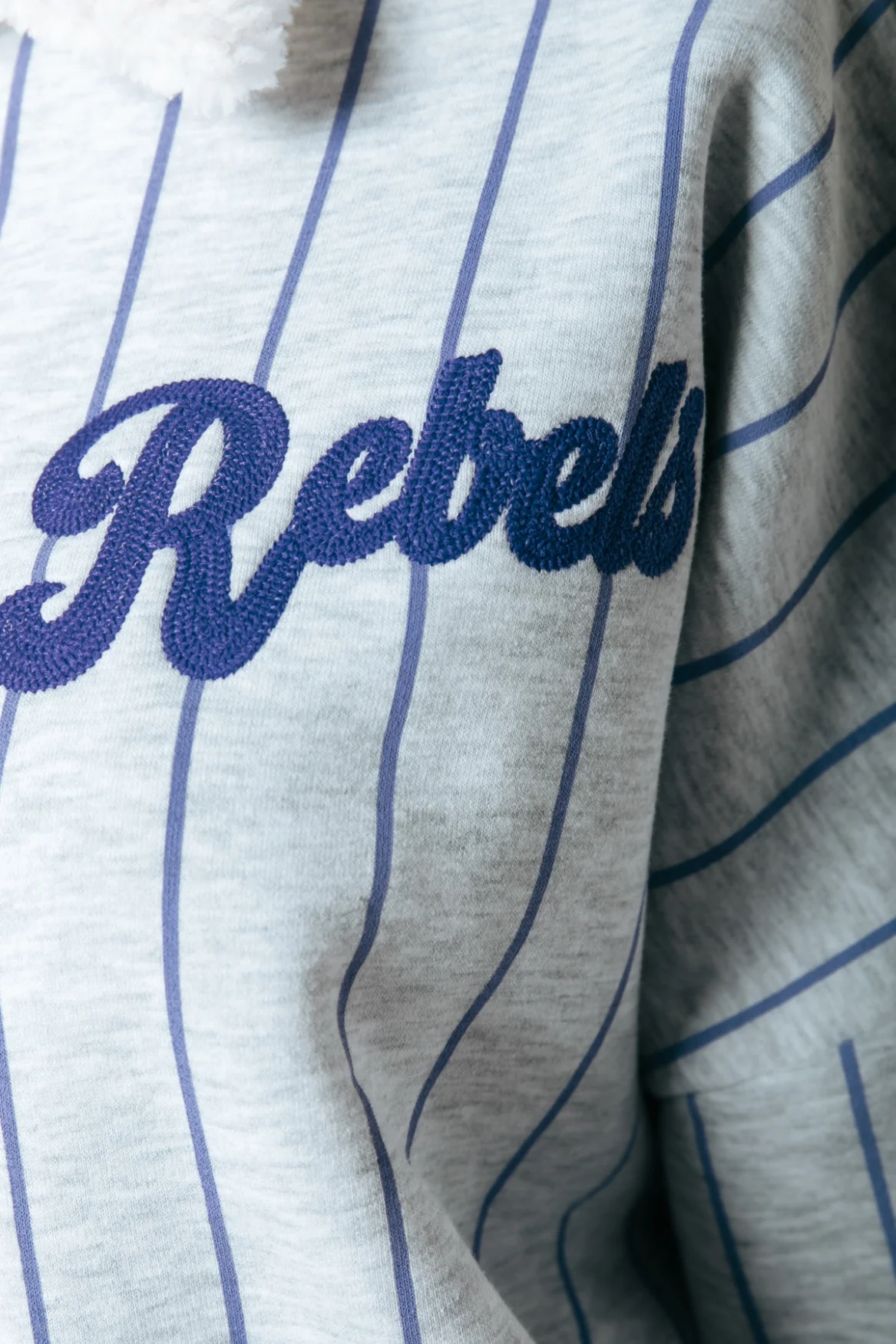 Baseball Contrast Collar Sweat | Light grey melange - Image 6