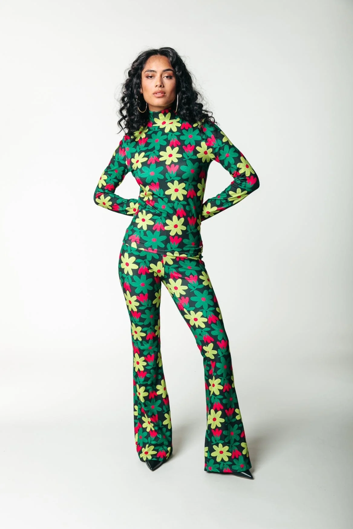 Big Flower Flare Pants | Multicolor