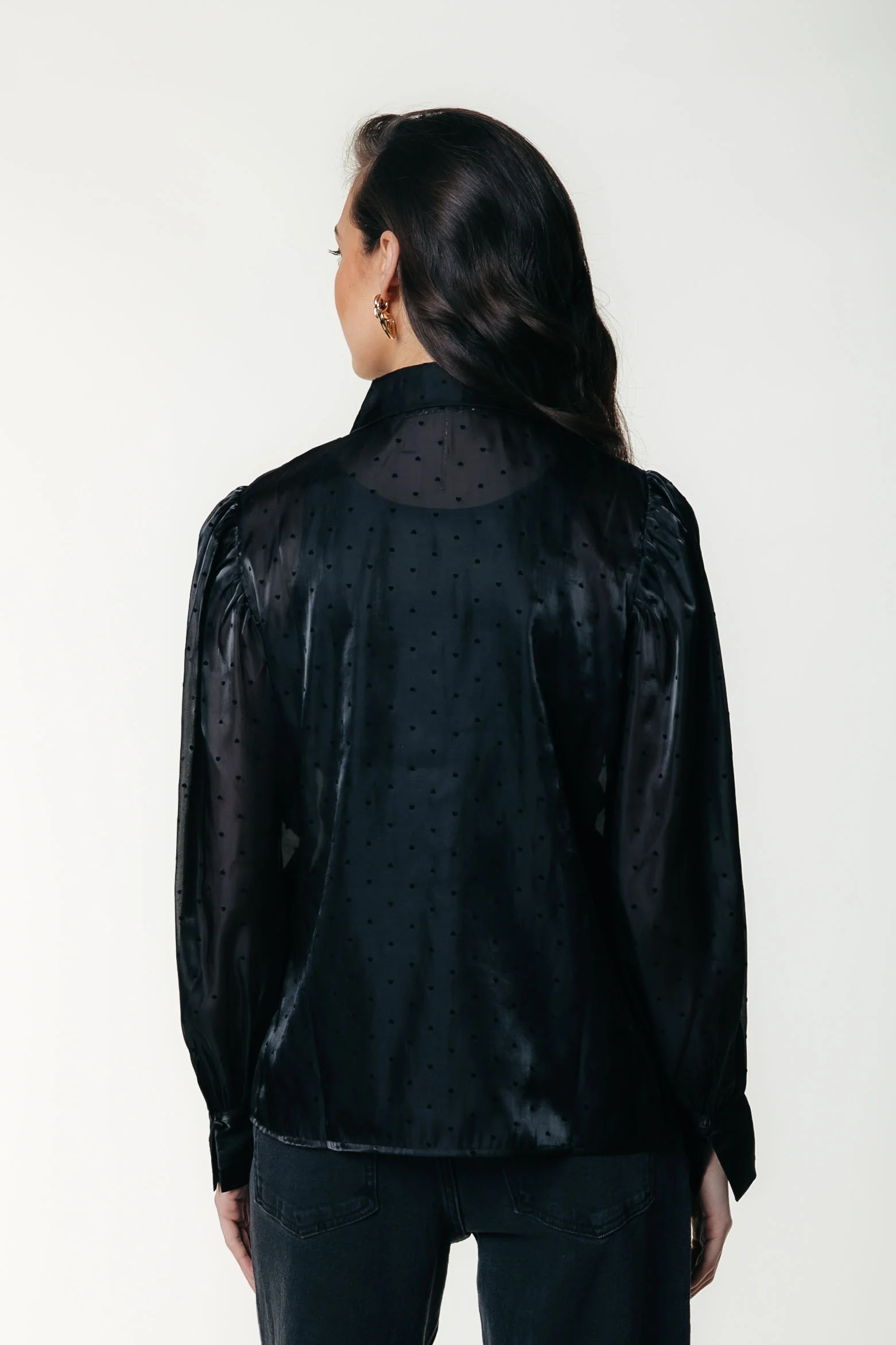 Celine Heart Blouse | Black - Image 3