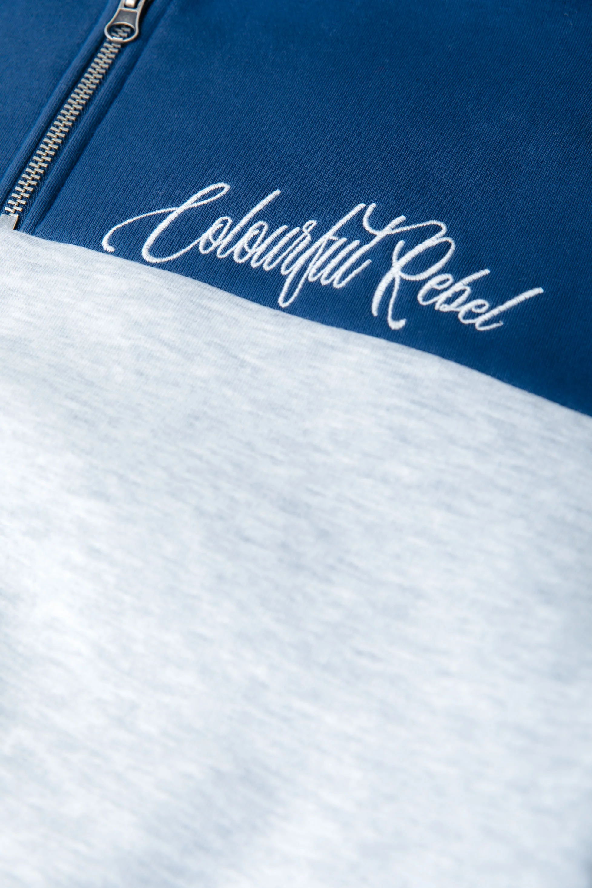 Colourblock Zip Sweat | Deep Cobalt - Image 4
