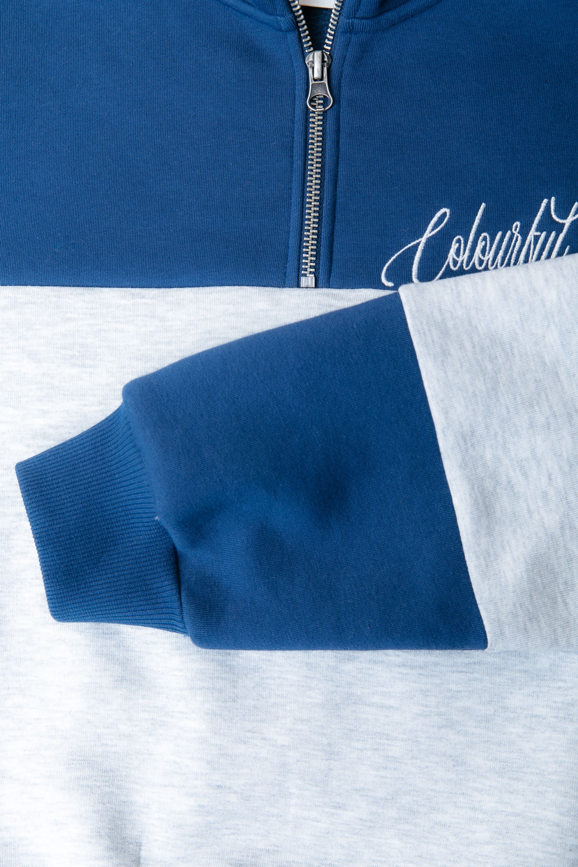 Colourblock Zip Sweat | Deep Cobalt - Image 5