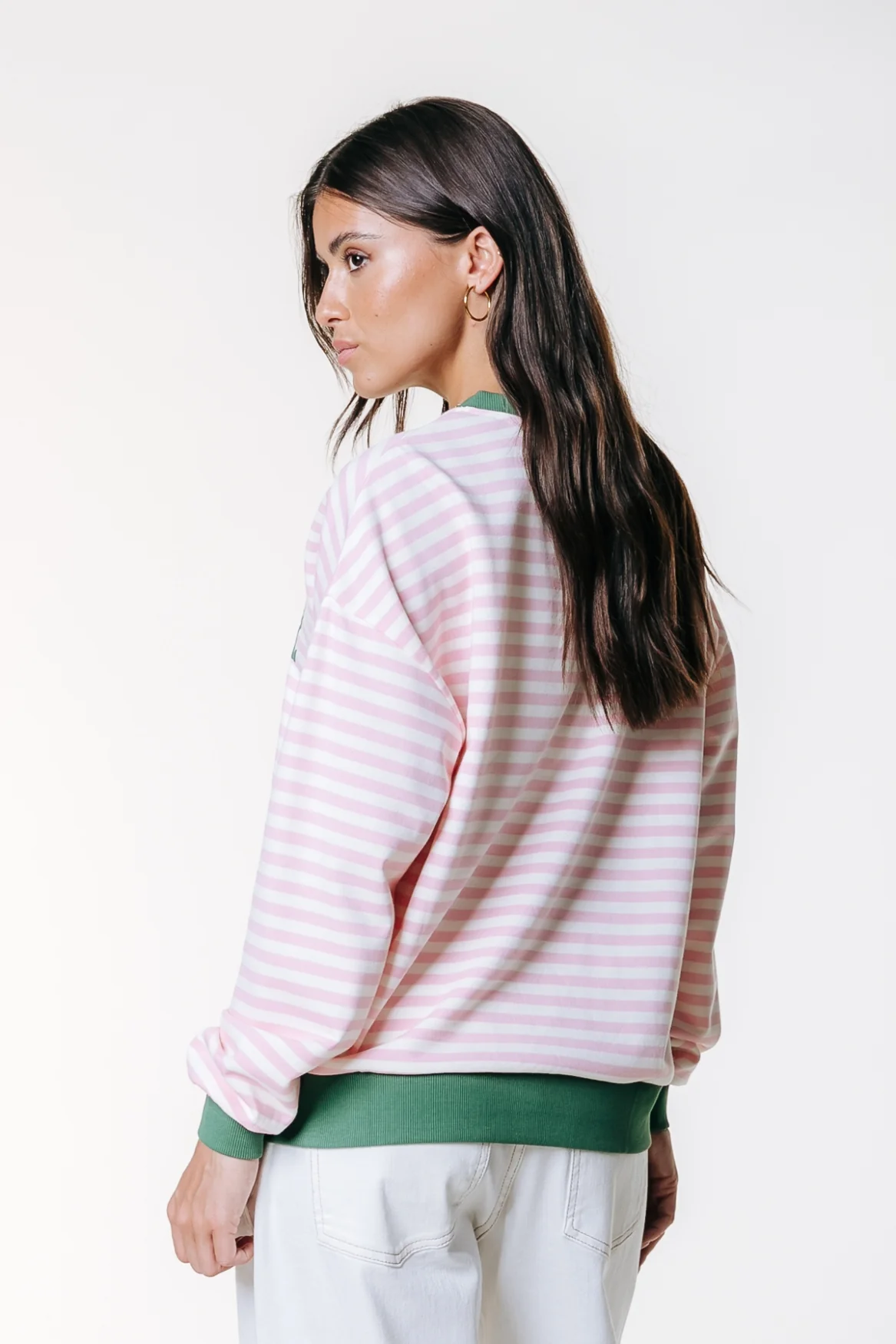 Contrast Cuff Sweat | Pink - Image 2
