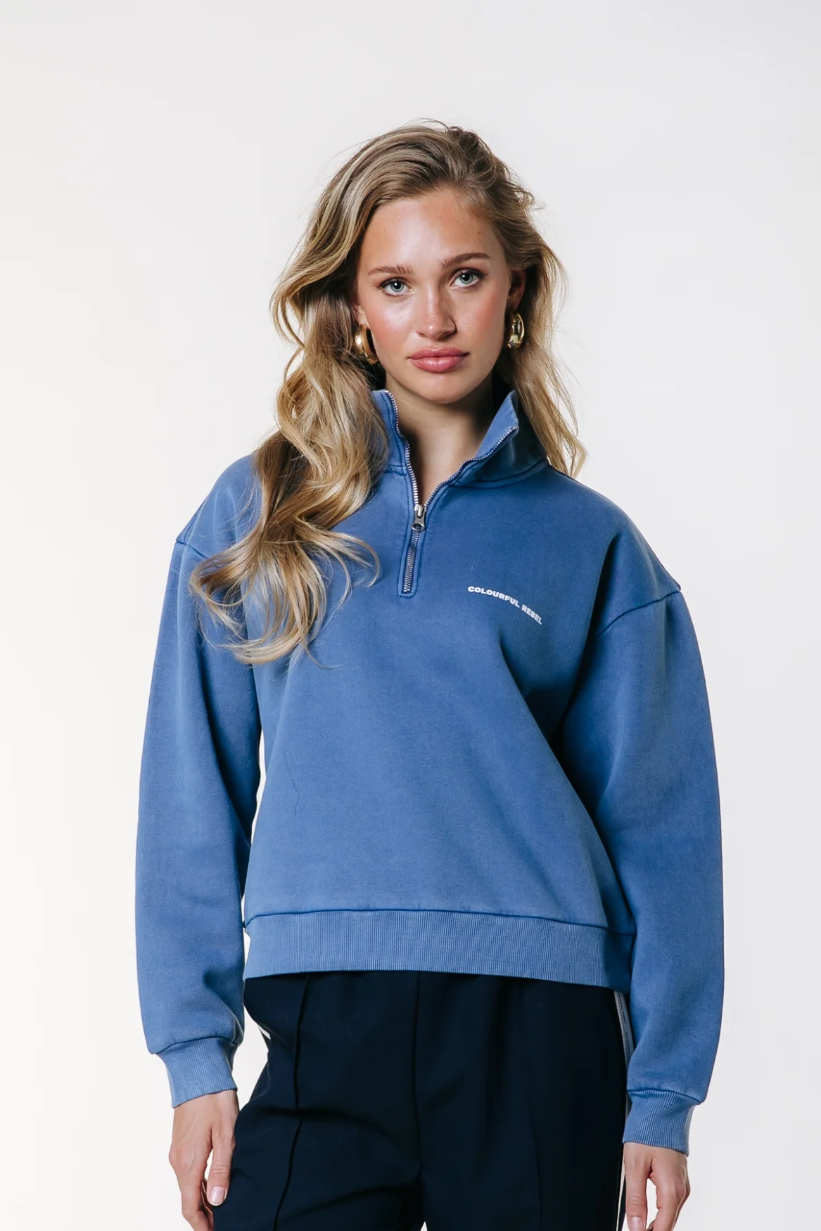 CR 85 Washed Zip Sweat | Medium blue - Image 3