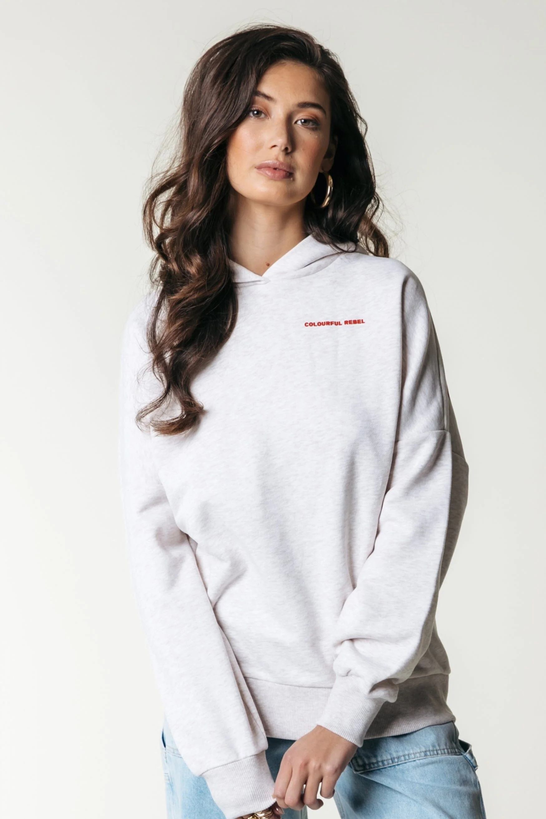 Colourful Rebel Logo Hoodie | Medium grey melange - Image 2