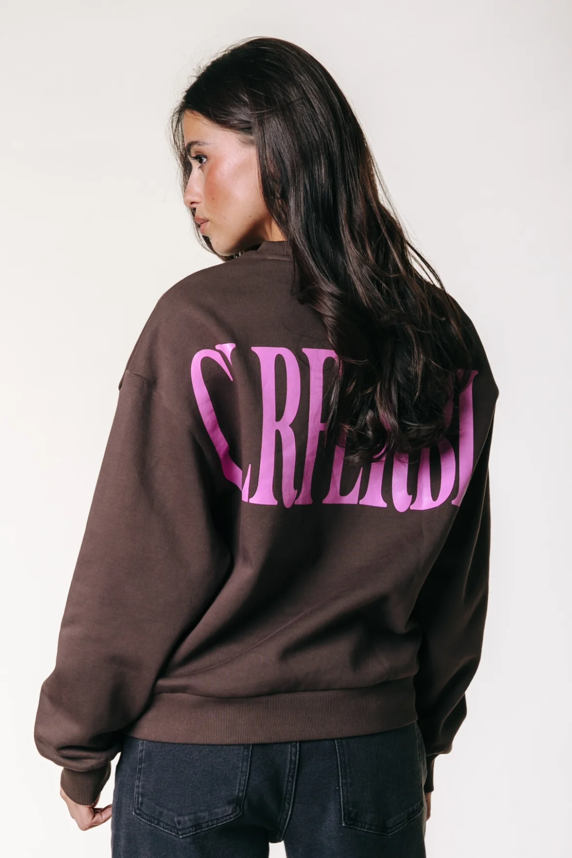 CR Big Logo Dropped Shoulder Sweat | Chocolate Brown