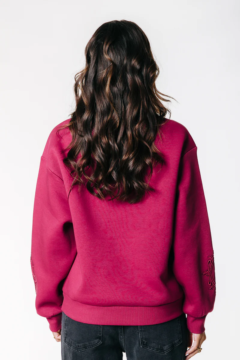 Sleeve Embro Sweat | Bordeaux - Image 3
