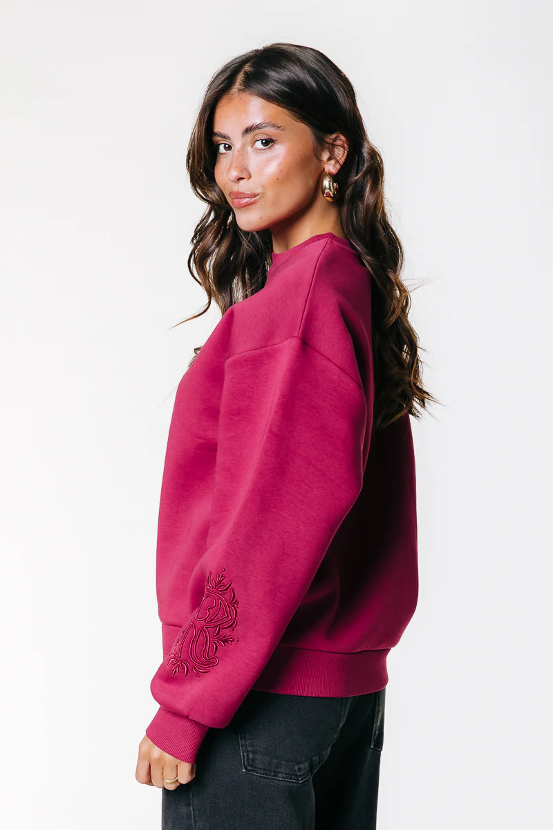 Sleeve Embro Sweat | Bordeaux - Image 4
