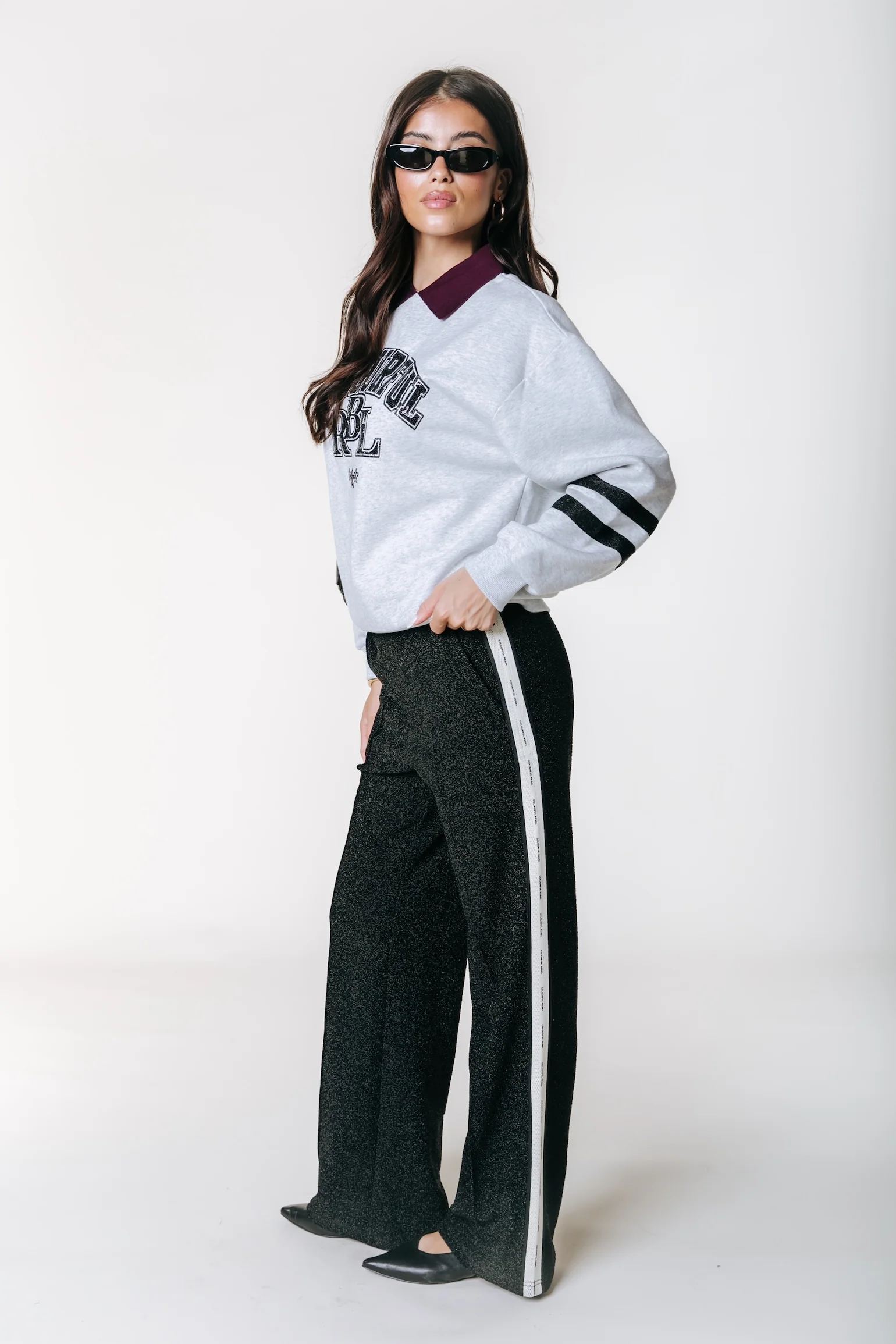 CR Lurex Sweat | Light grey melange - Image 2