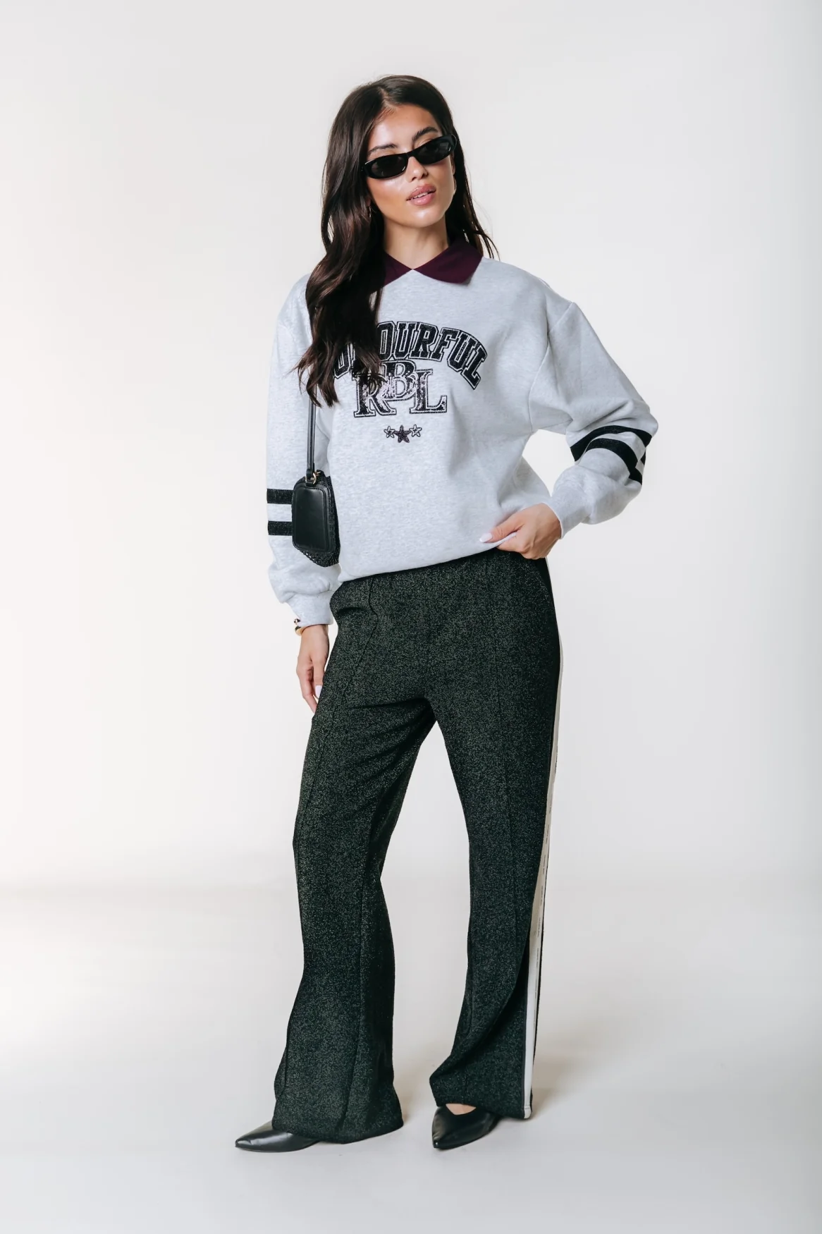 CR Lurex Sweat | Light grey melange - Image 6