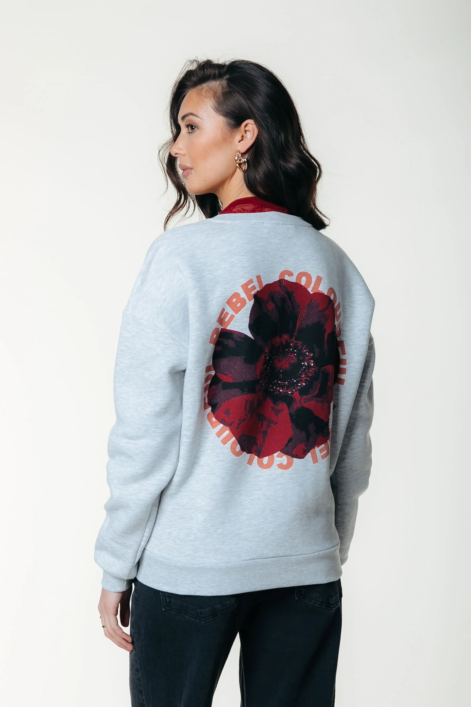 CR Flower Sweat | Light grey melange