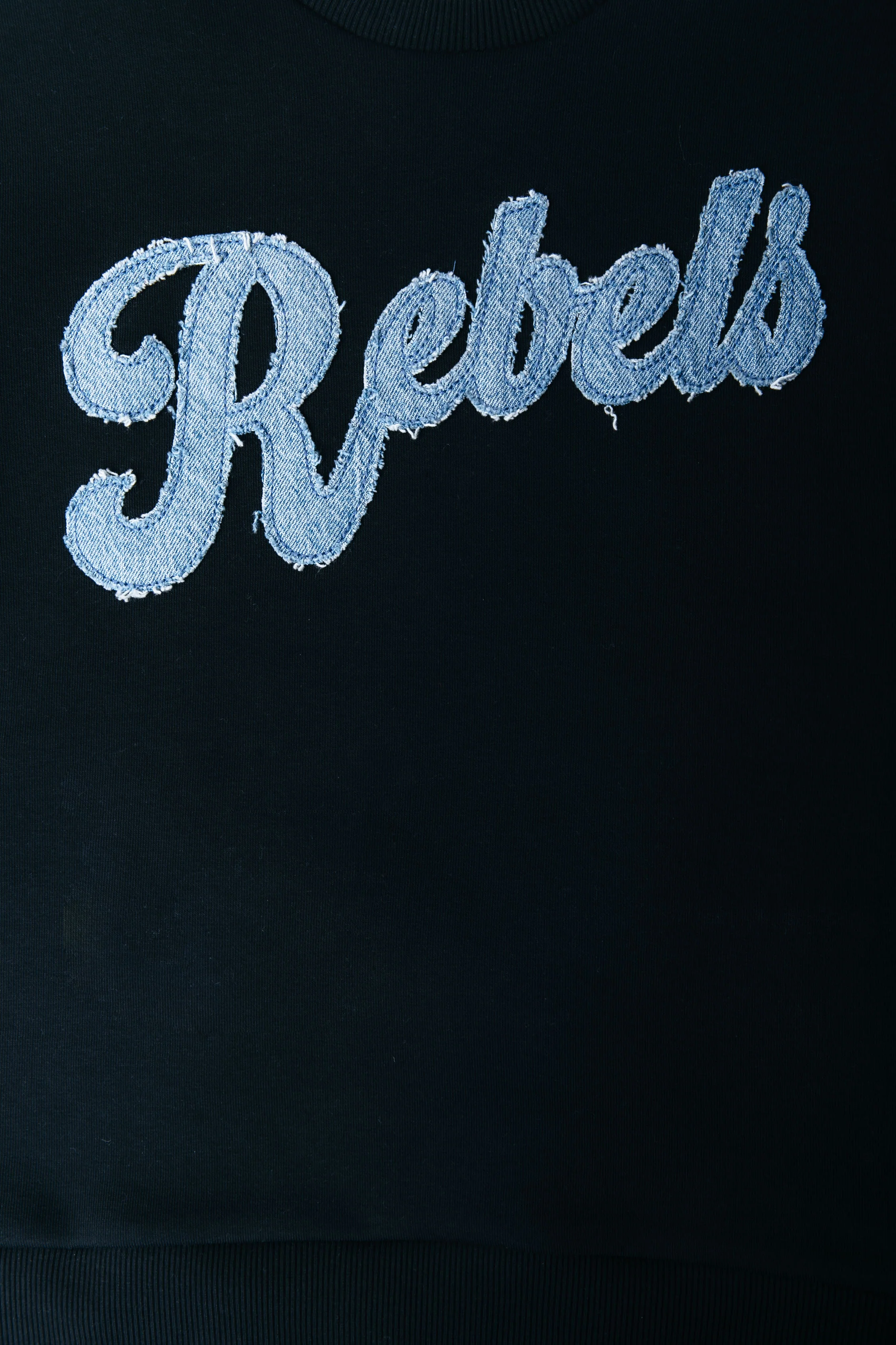 Denim Patch Sweat | Black - Image 5