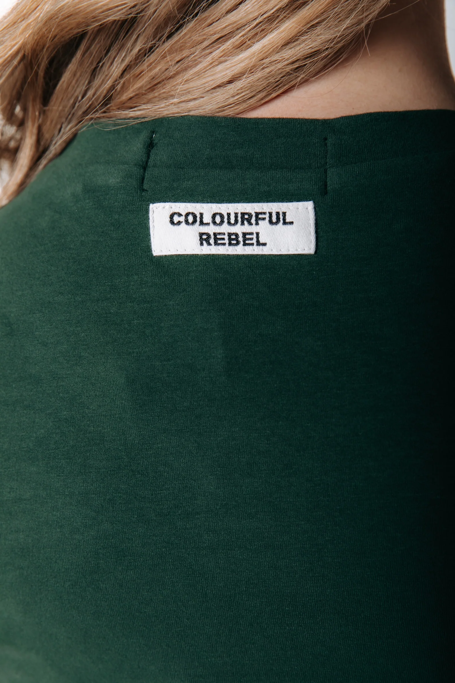 Fitted Wideneck T-shirt | Dark green - Image 3