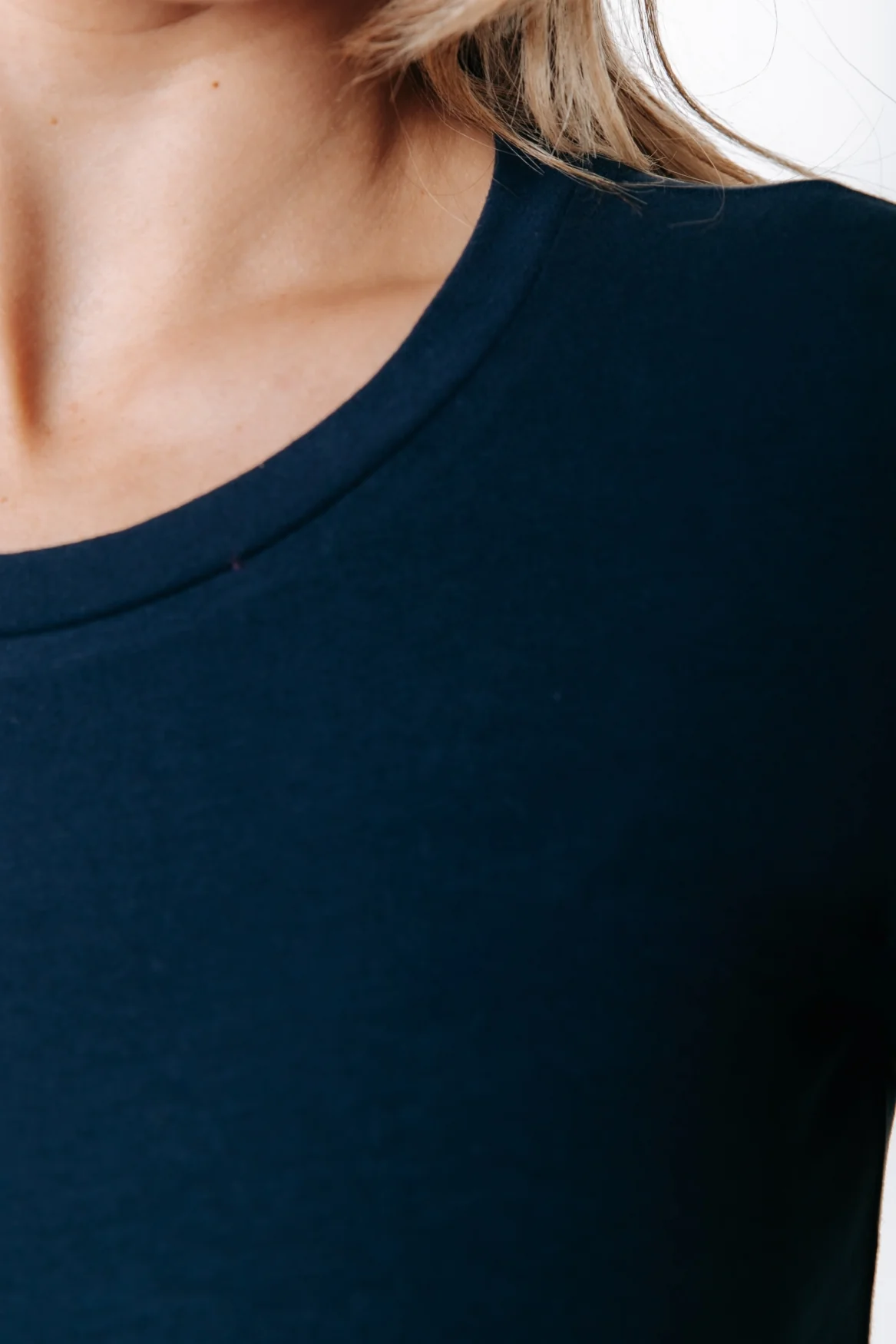 Fitted Wideneck T-shirt | Dark Navy - Image 3