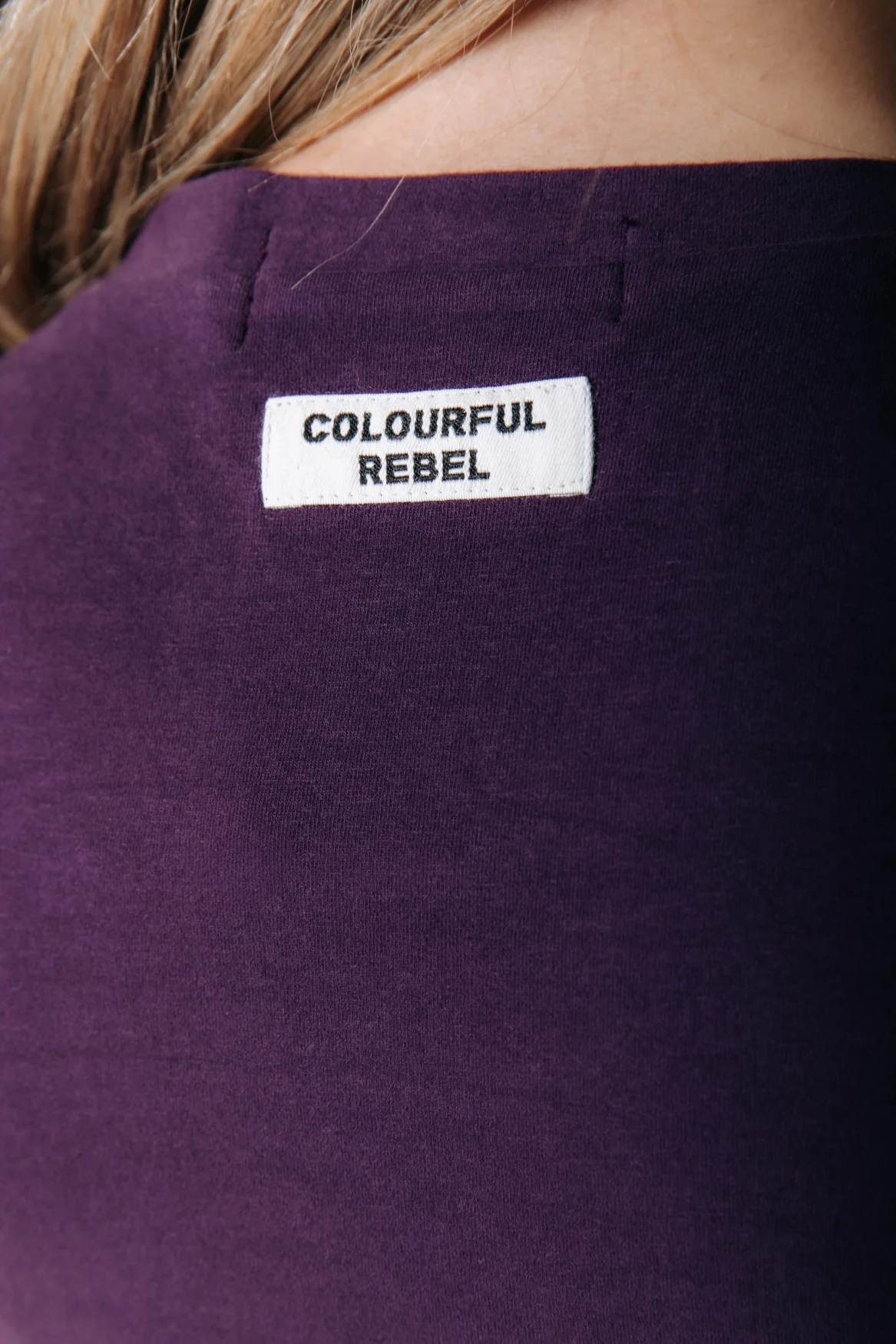Fitted Wideneck T-shirt | Dark purple - Image 4