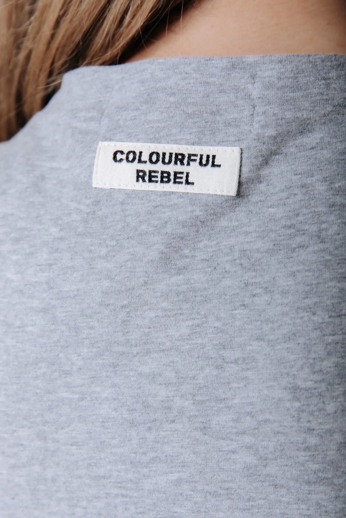 Fitted Wideneck T-shirt | Medium grey melange - Image 4