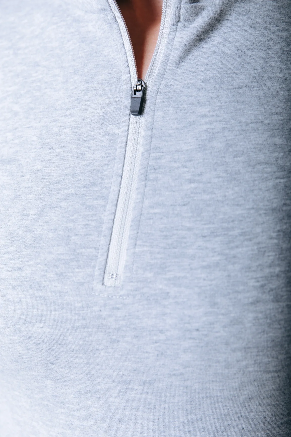 Fitted Zip Top | Medium grey melange - Image 4