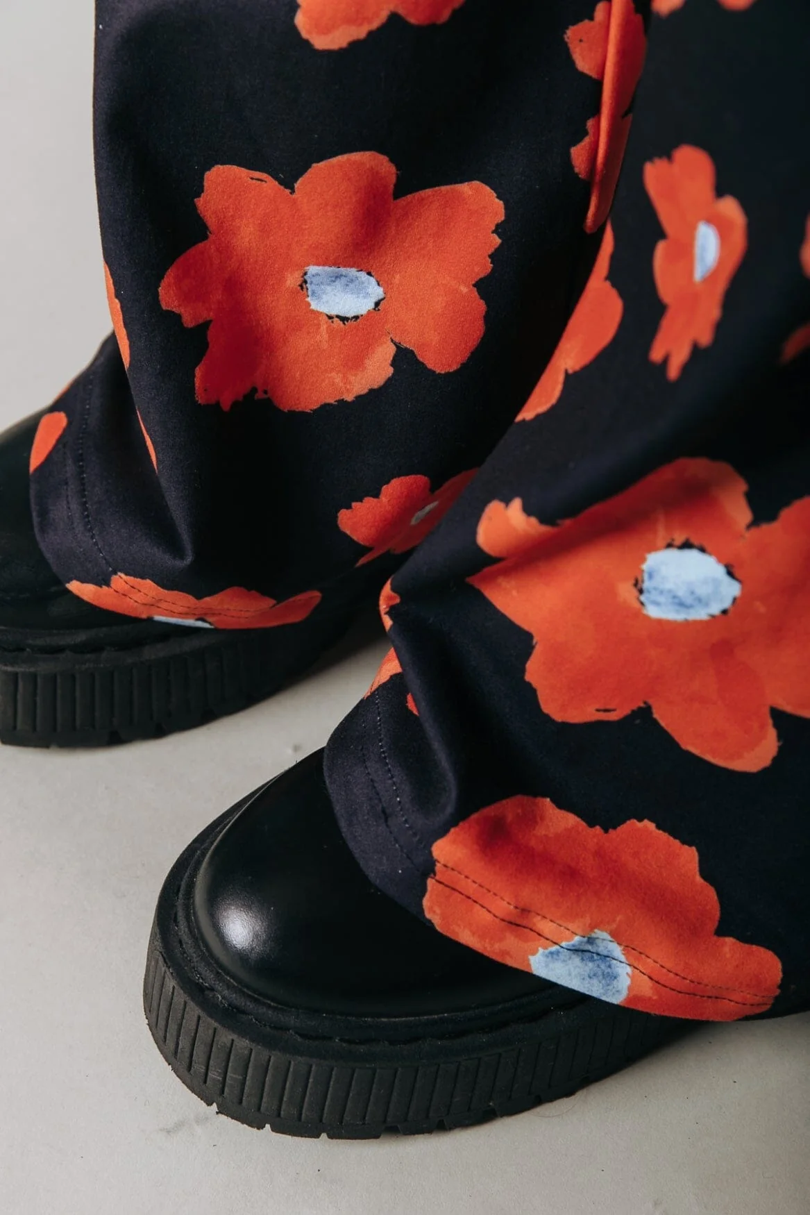 Flower Peached Flare Pants | Mandarin Orange - Image 3