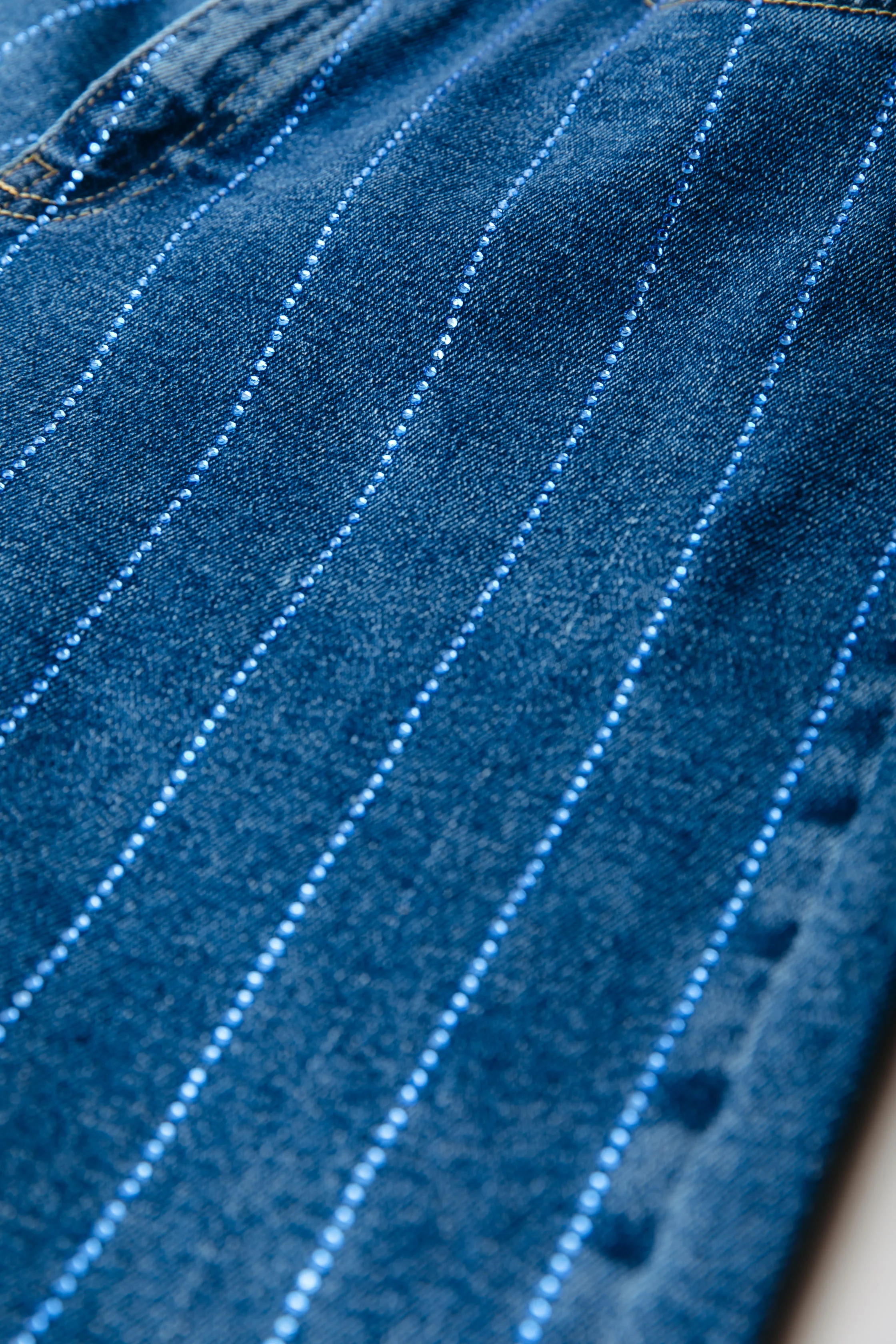 Gaias Rhinestones Denim | Dark blue denim - Image 6