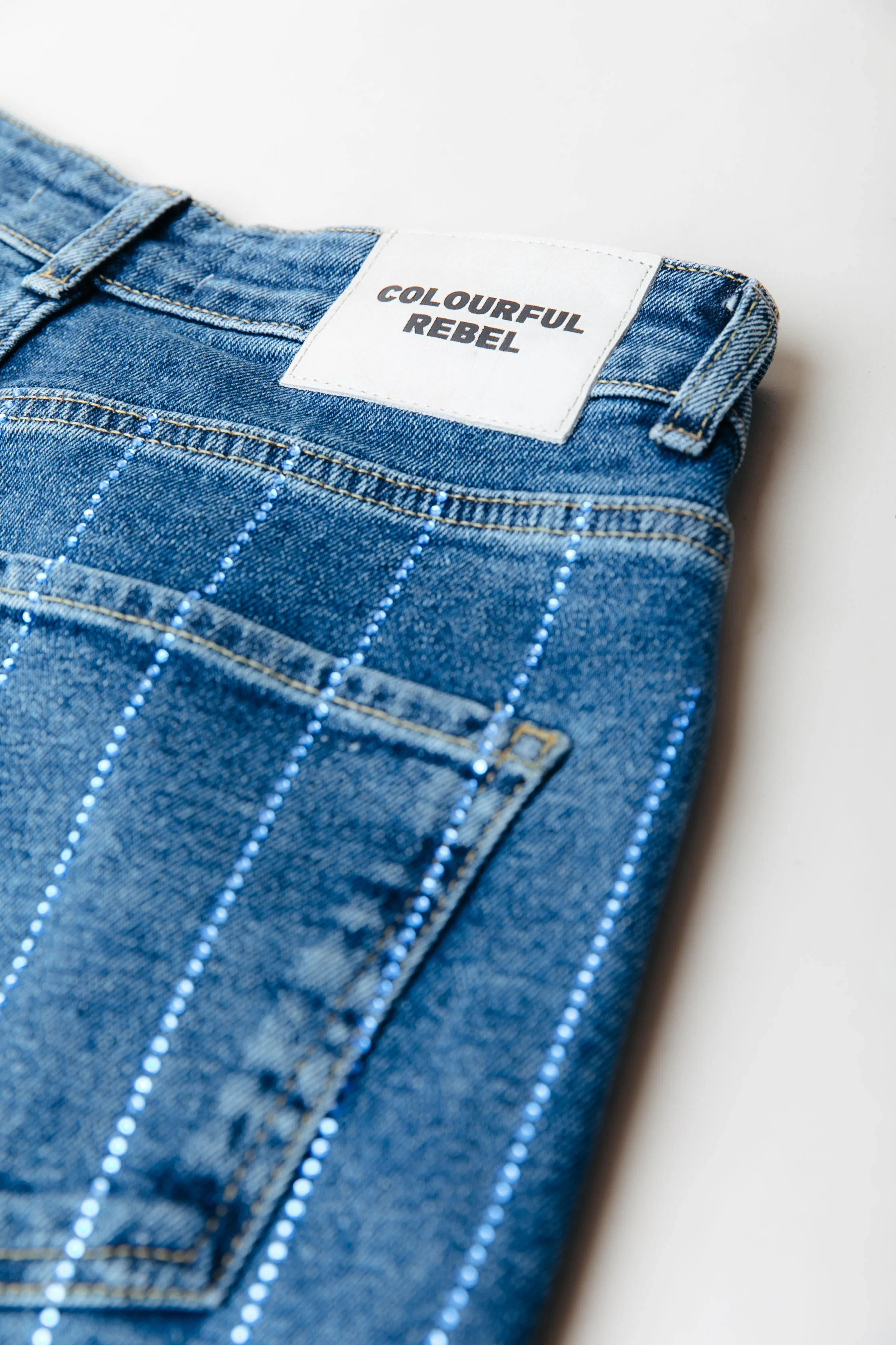 Gaias Rhinestones Denim | Dark blue denim - Image 7