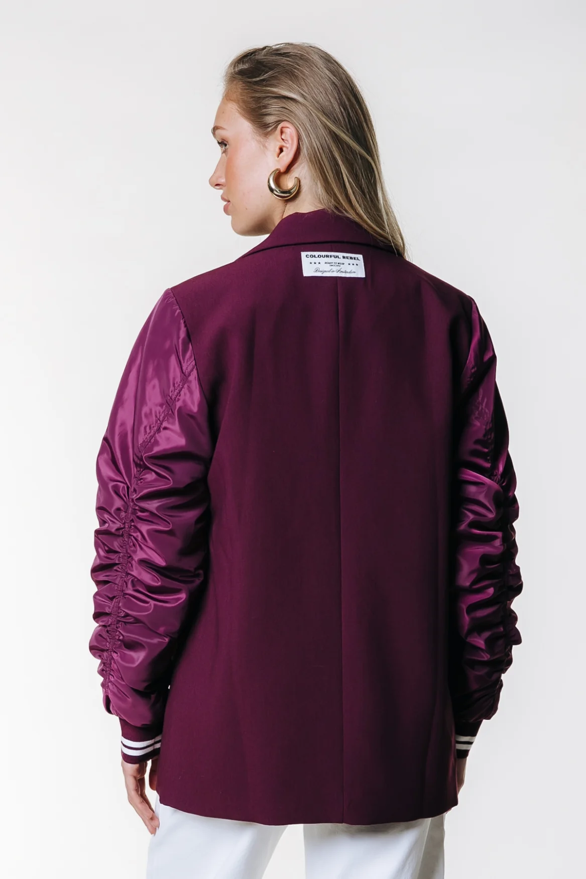 Gemma Contrast Blazer | Merlot Red - Image 3