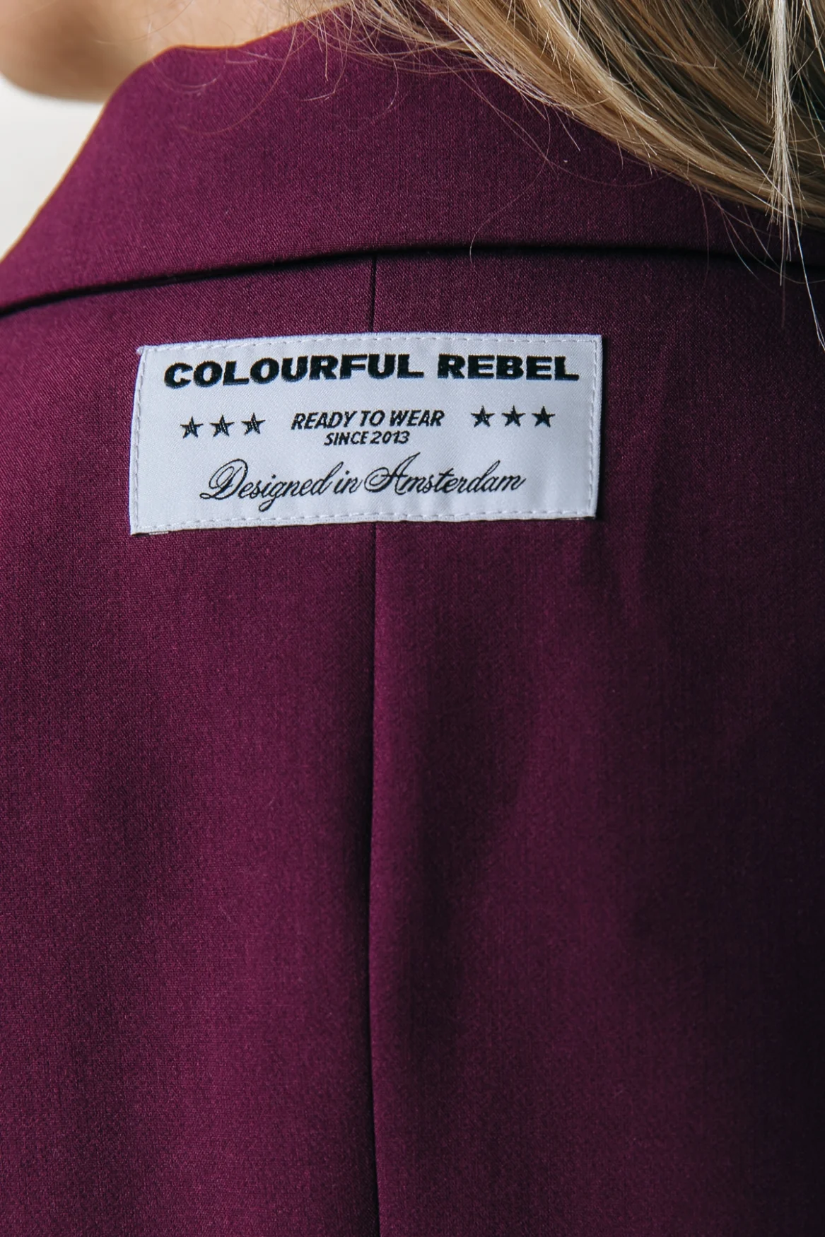 Gemma Contrast Blazer | Merlot Red - Image 4