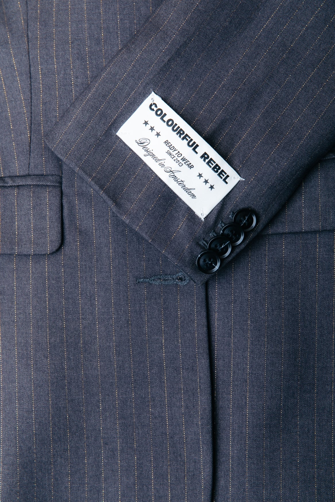 Gemma Lurex Pinstripe Blazer | Dark grey - Image 5