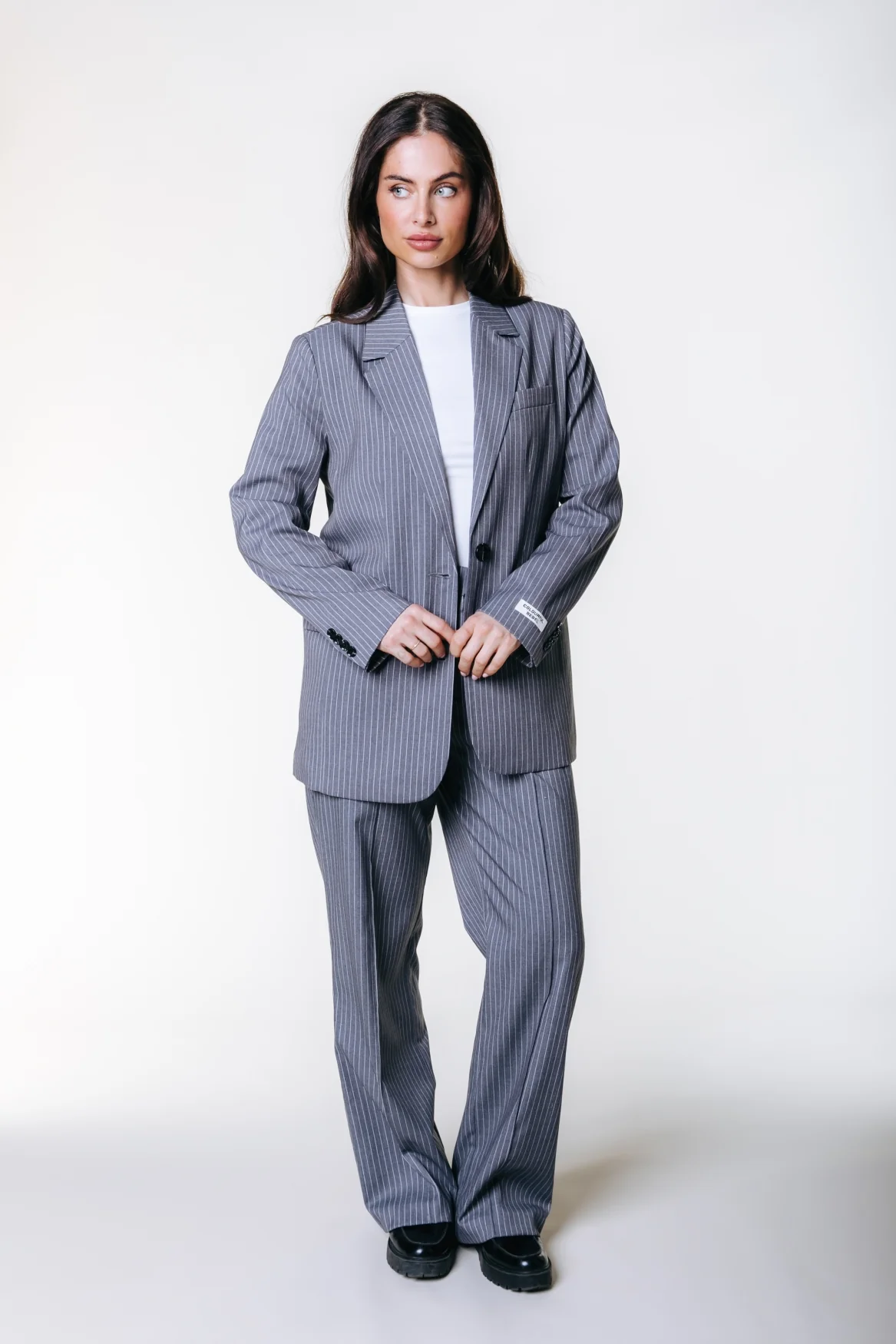 Gemma Pinstripe Blazer | Dark grey - Image 4