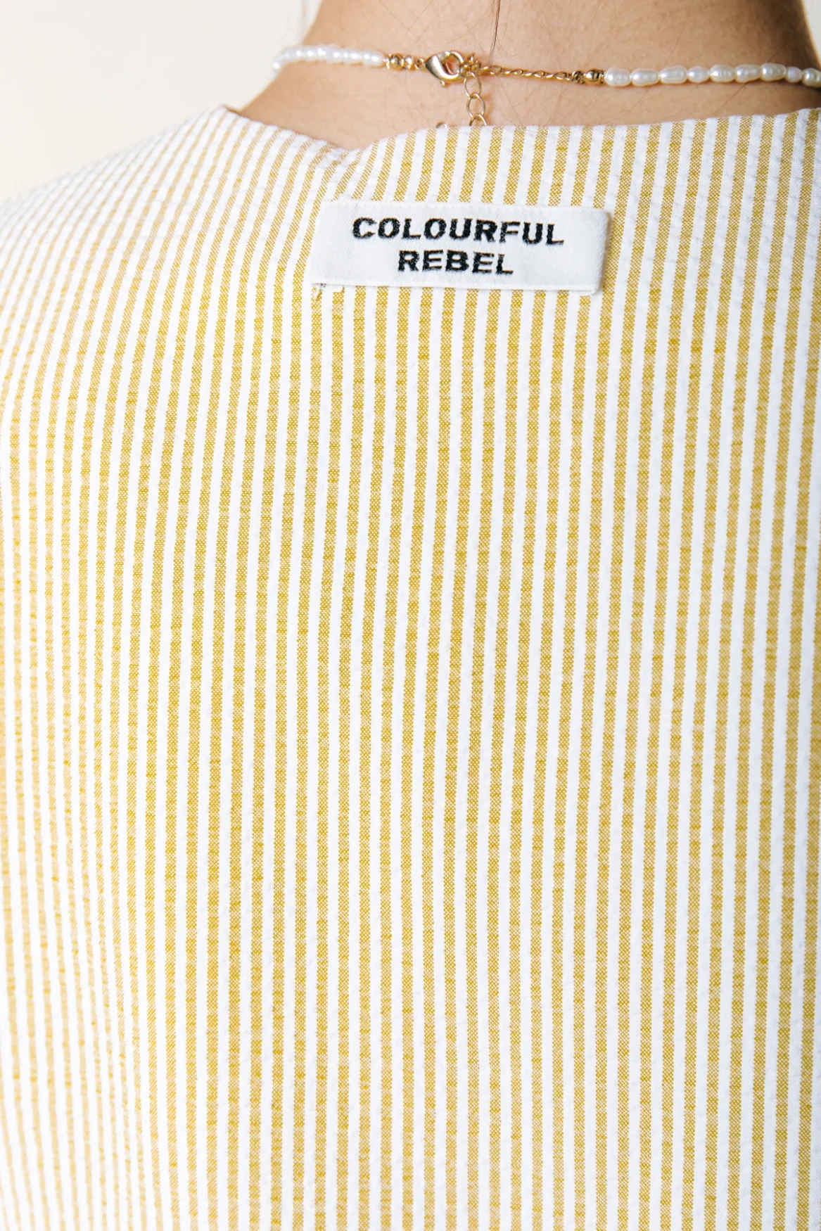 Ginger Stripe Bow Gilet | Soft yellow - Image 5