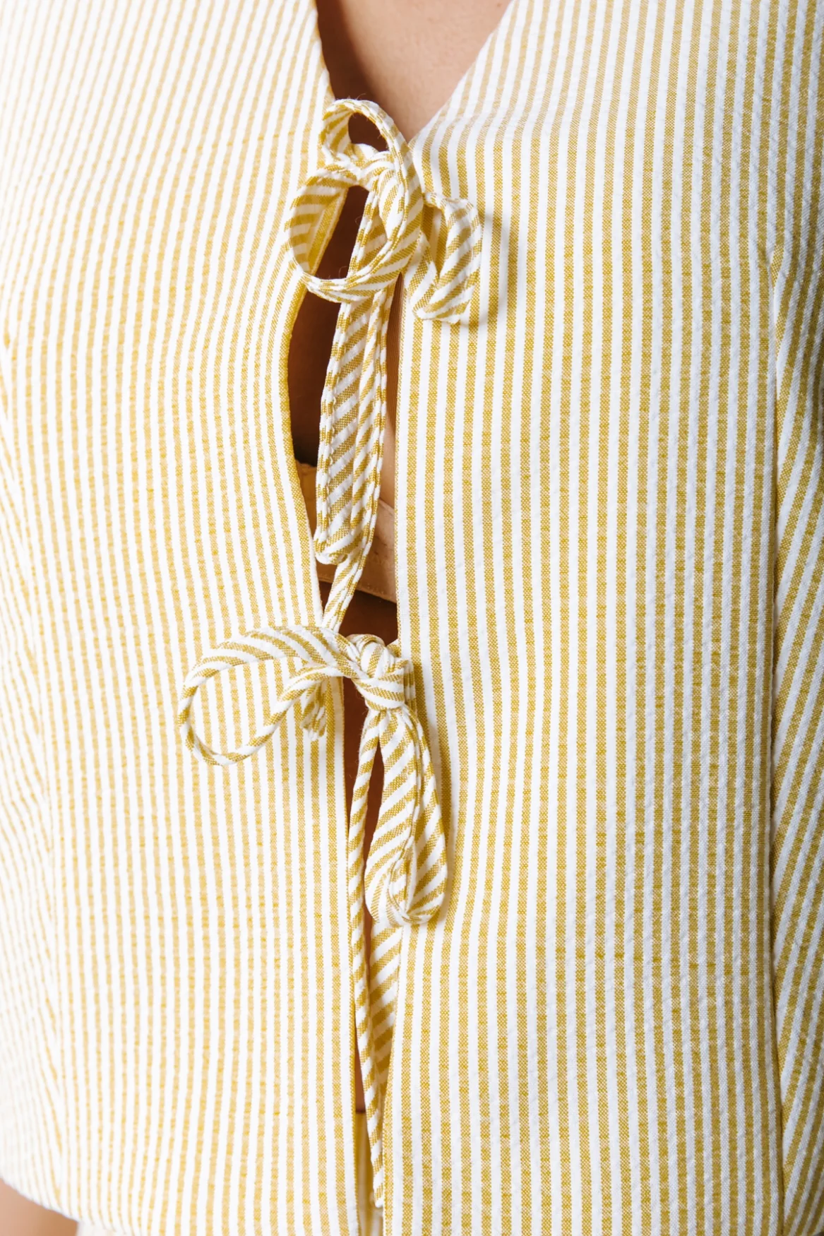 Ginger Stripe Bow Gilet | Soft yellow - Image 6