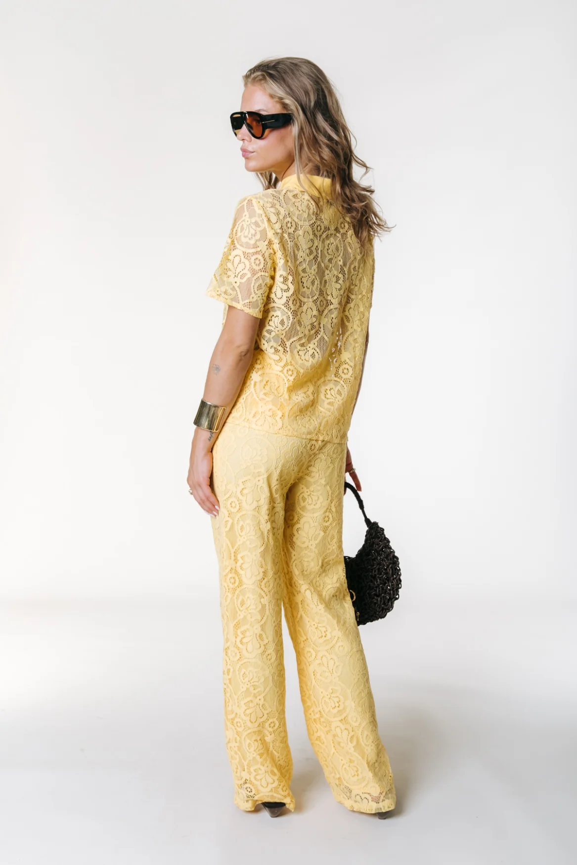 Giulia Lace Resort Shirt | Warm yellow - Image 2
