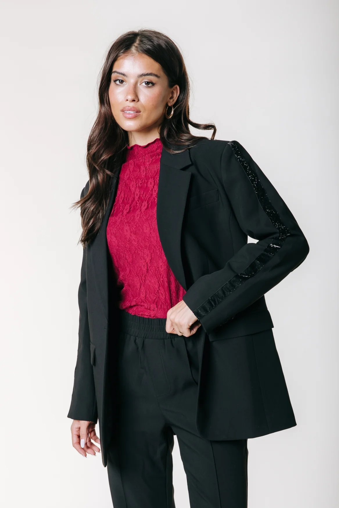 Jesra Glitter Tape Blazer | Black - Image 2
