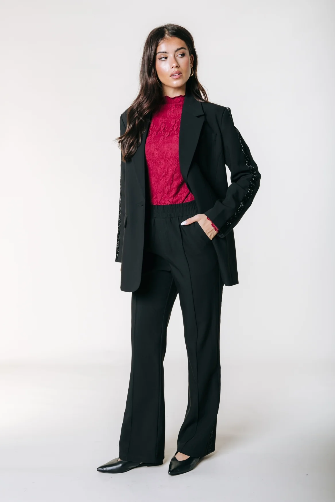 Jesra Glitter Tape Blazer | Black - Image 4