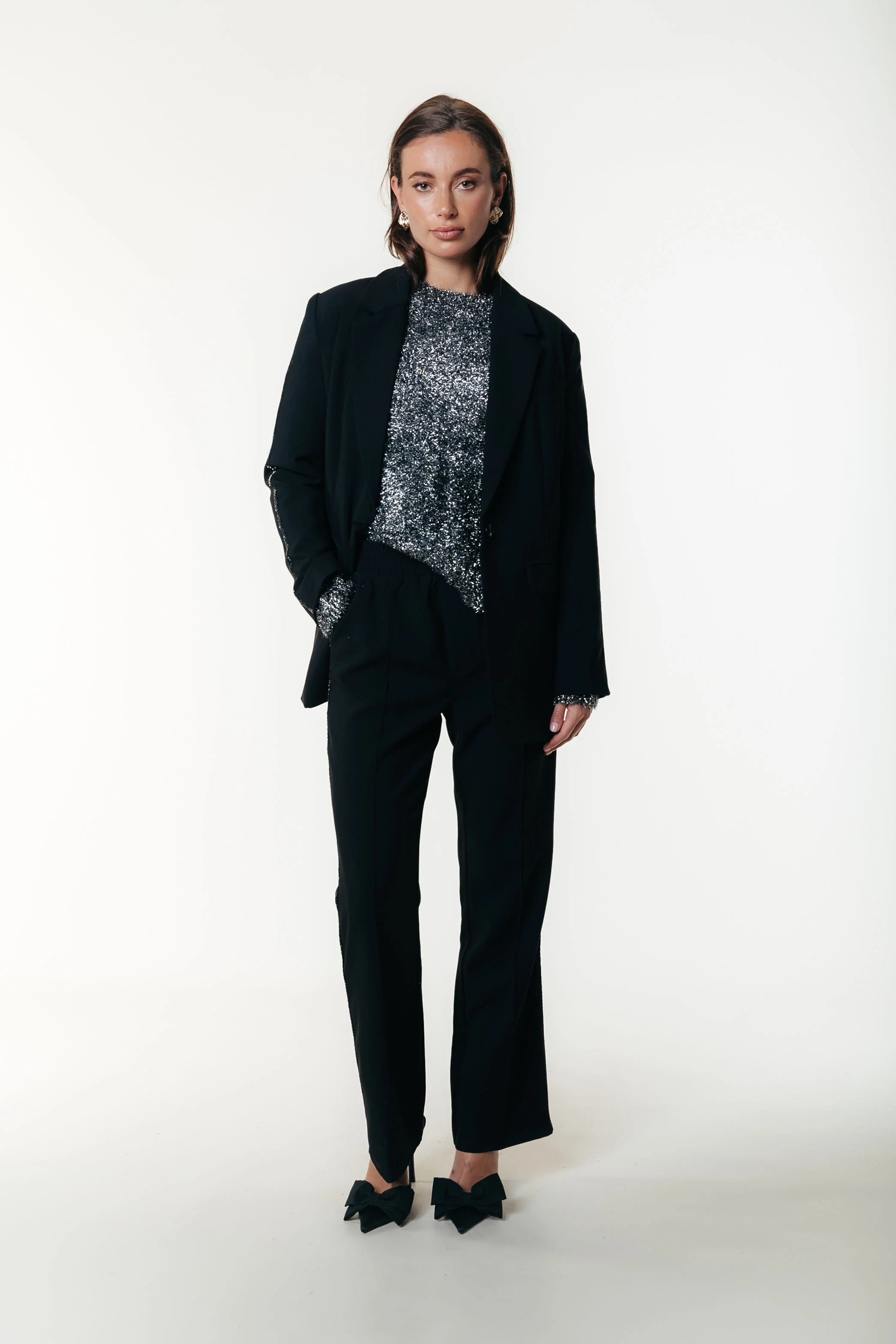 Jesra Glitter Tape Blazer | Black - Image 5