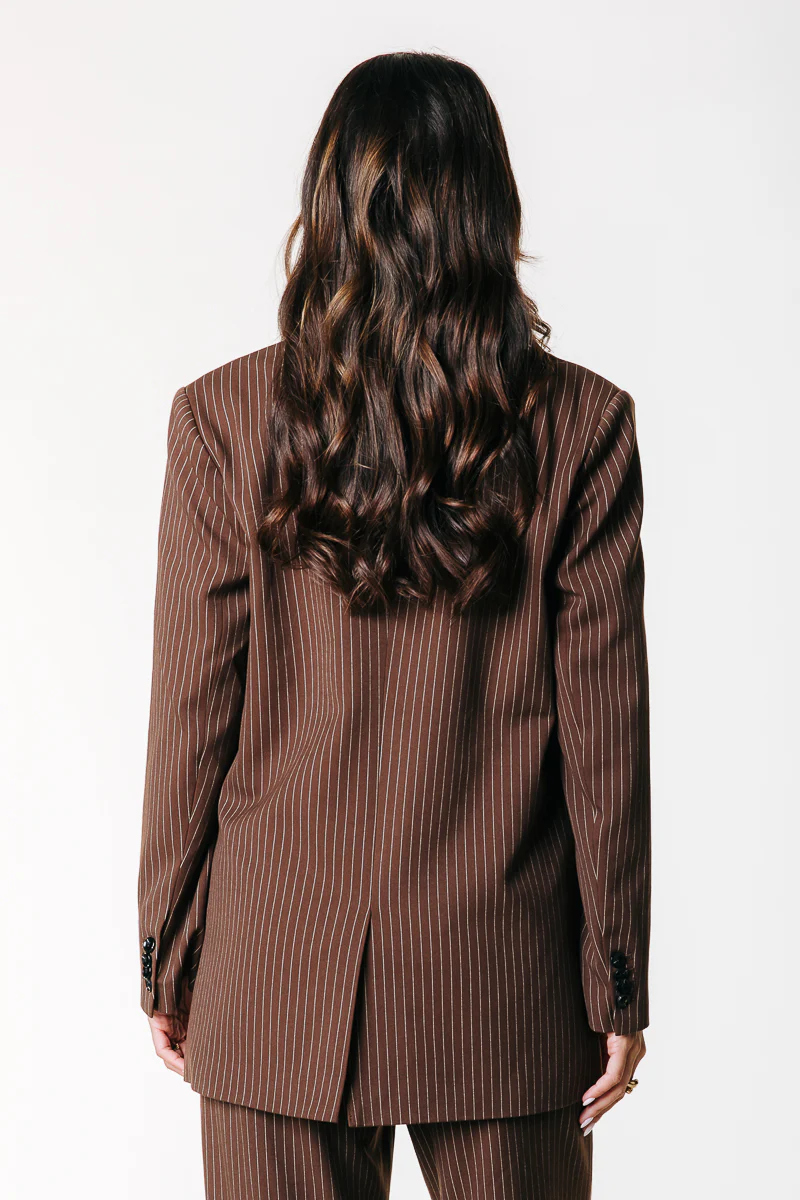 Jesra Stripe Blazer | Brown - Image 4