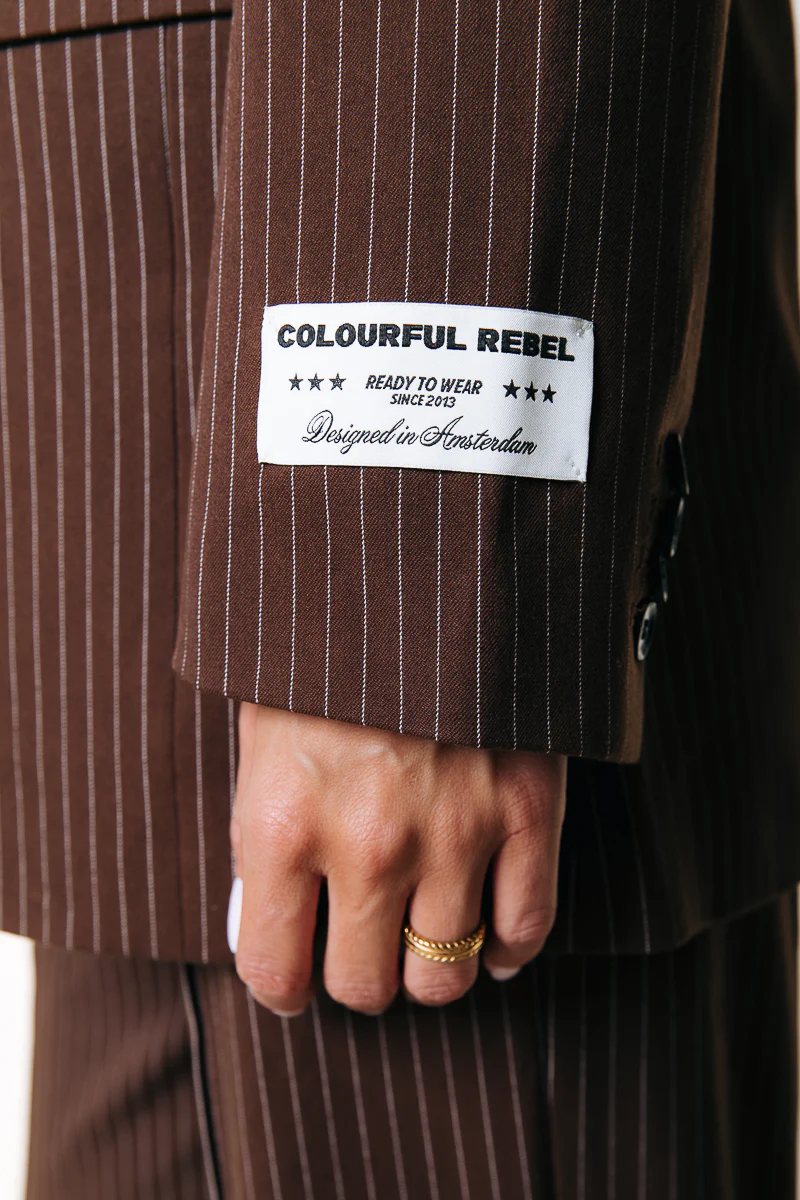 Jesra Stripe Blazer | Brown - Image 6