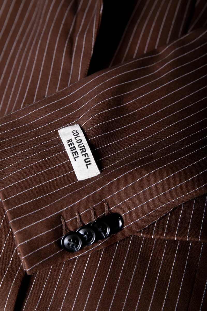Jesra Stripe Blazer | Brown - Image 7