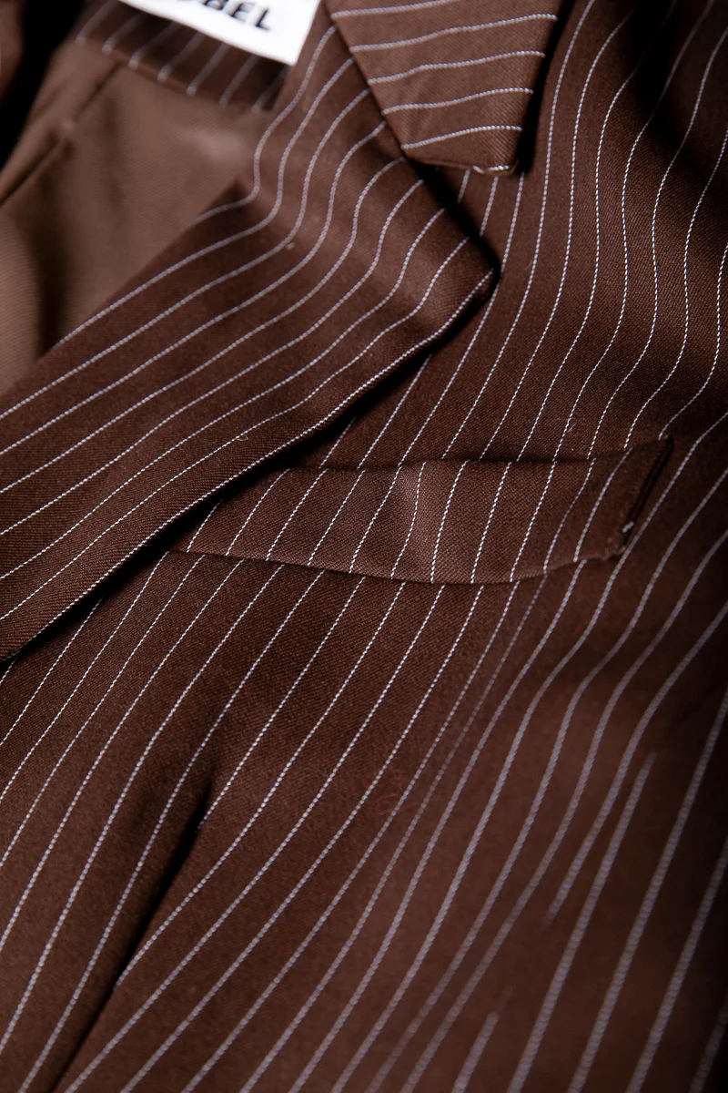 Jesra Stripe Blazer | Brown - Image 8