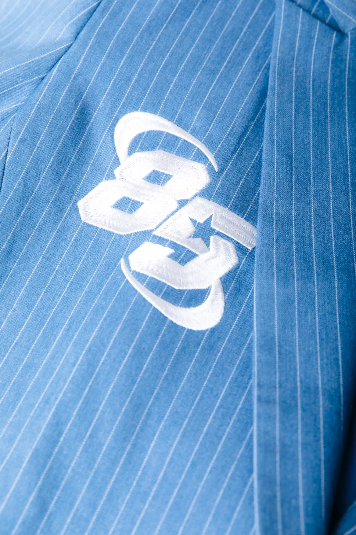Jesra Pinstripe Melange Blazer | Mid grey blue - Image 3
