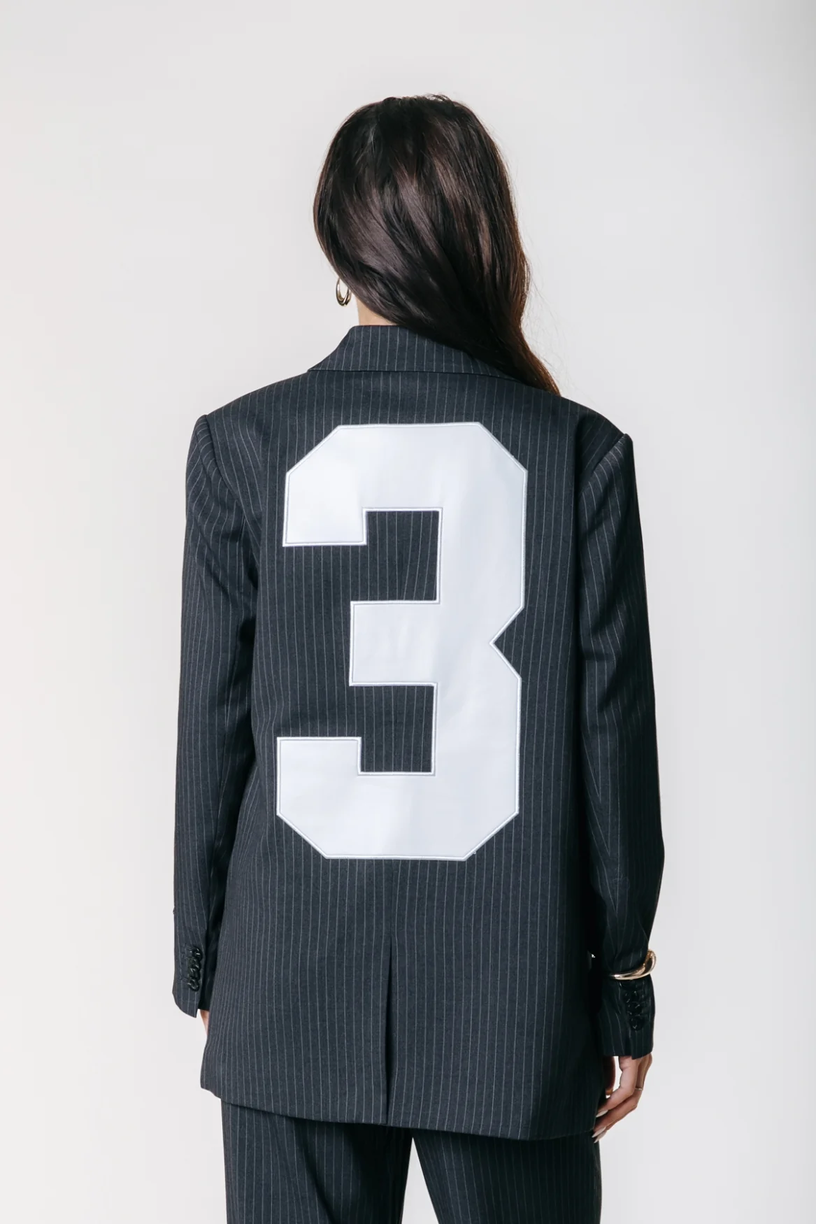 Jesra Stripe Blazer | Black - Image 3