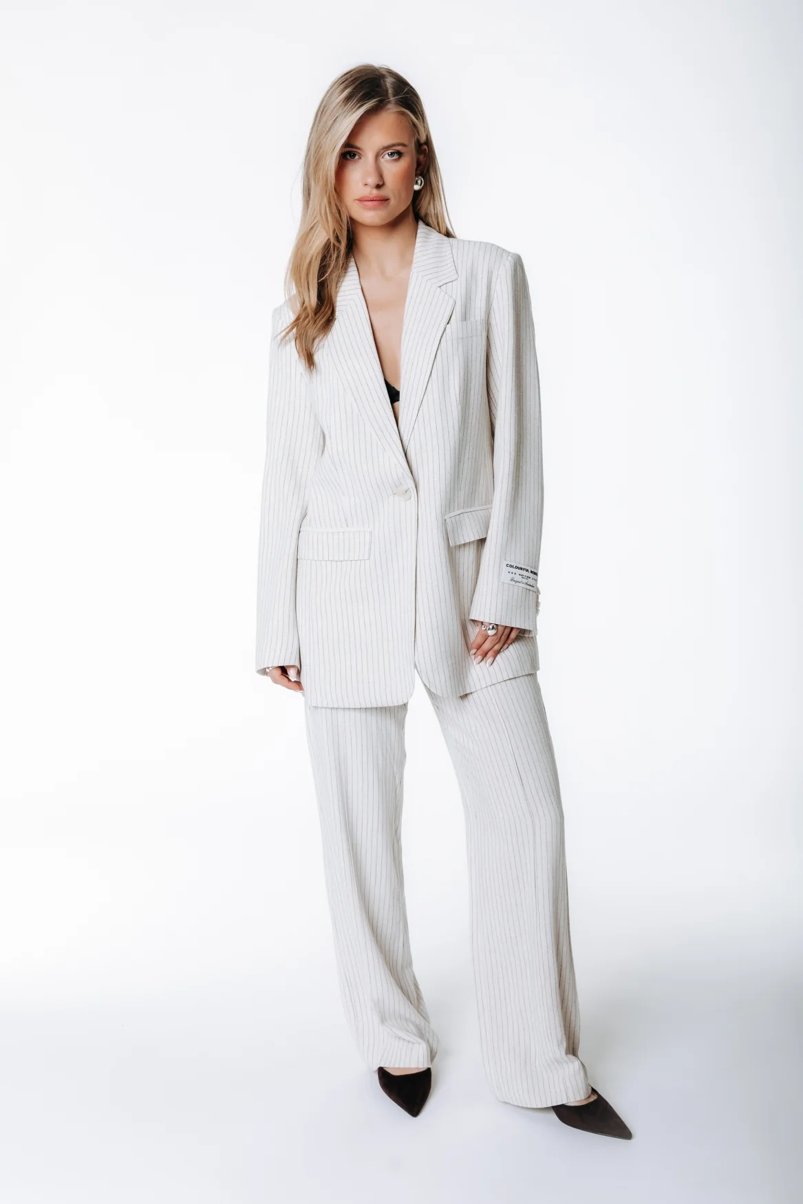 Jesra Pinstripe Blazer | Off white - Image 3