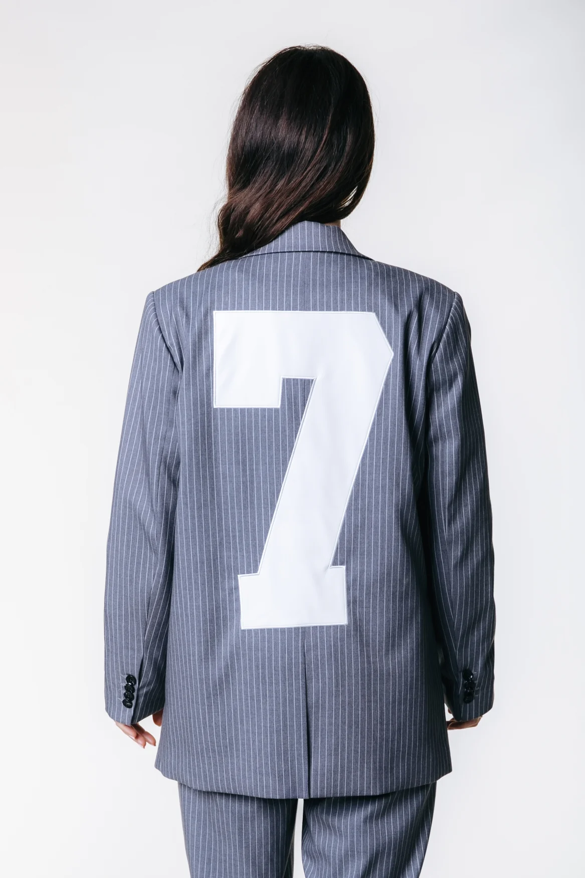 Jesra Stripe Blazer | Dark grey