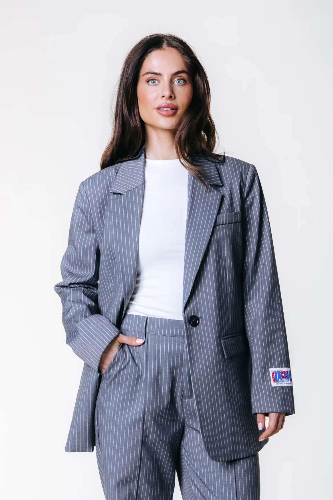 Jesra Stripe Blazer | Dark grey - Image 2