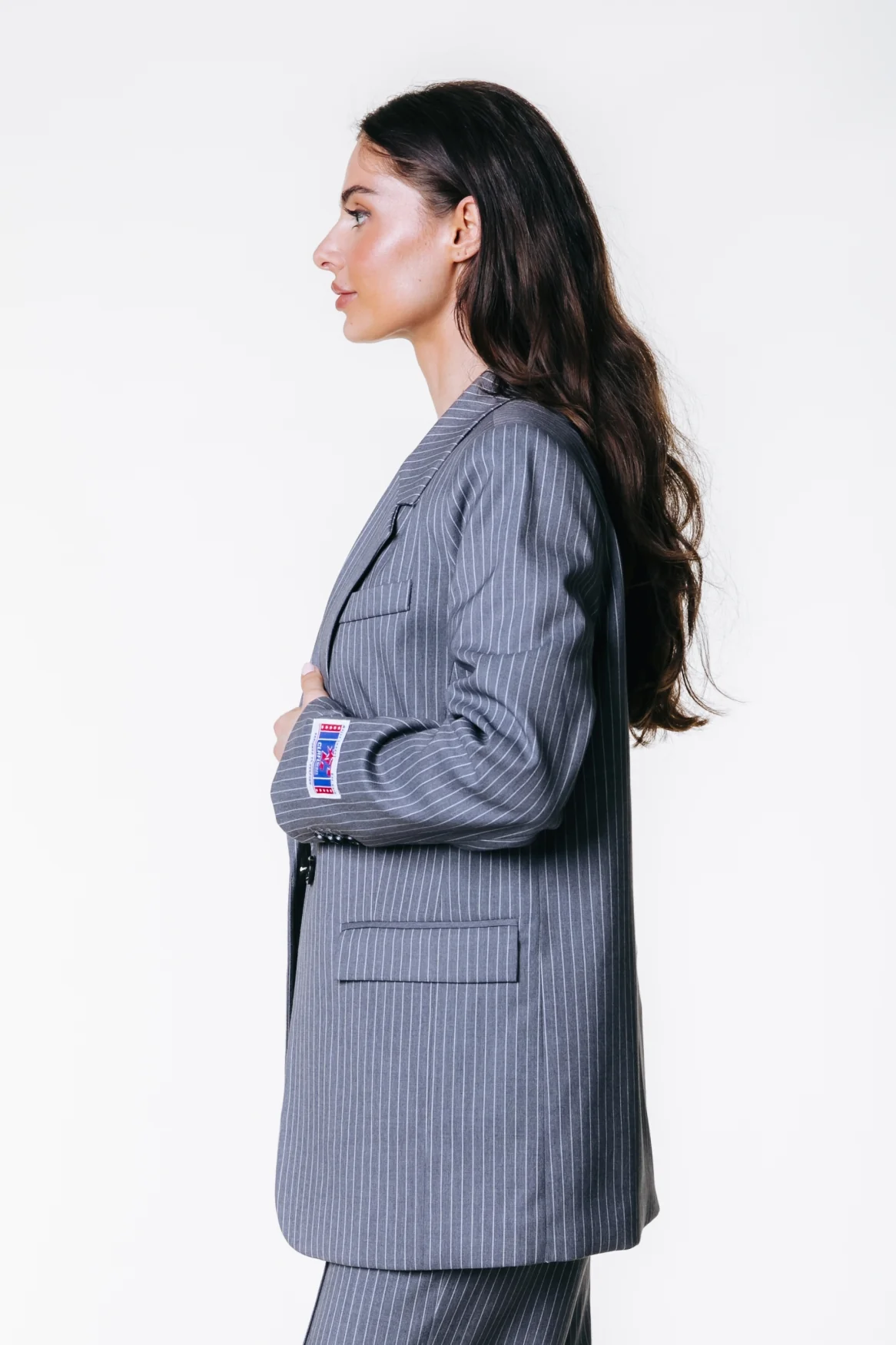 Jesra Stripe Blazer | Dark grey - Image 3