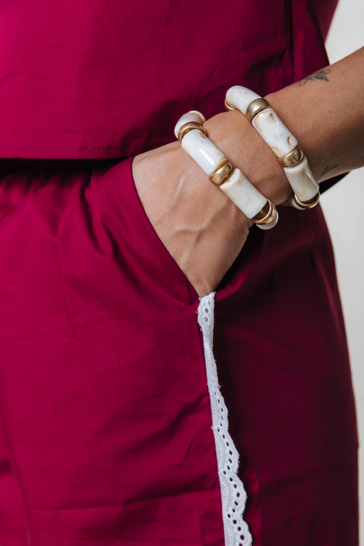 Jess Ruffle Short | Deep Burgundy - Image 3