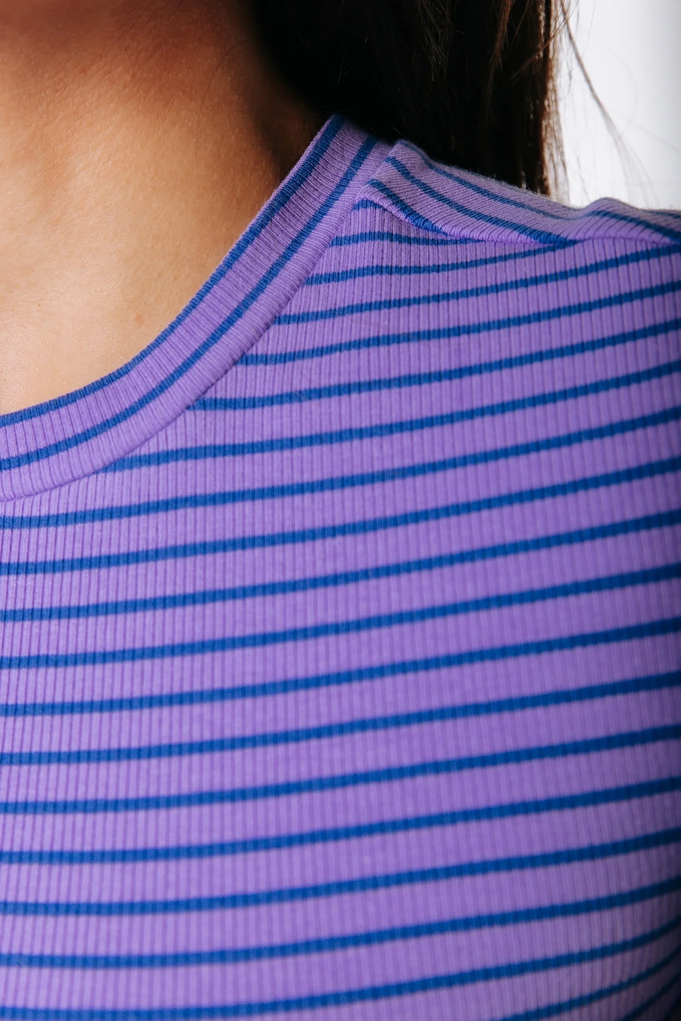 Jessie Stripe Rib Top | Purple/Dark Purple - Image 4
