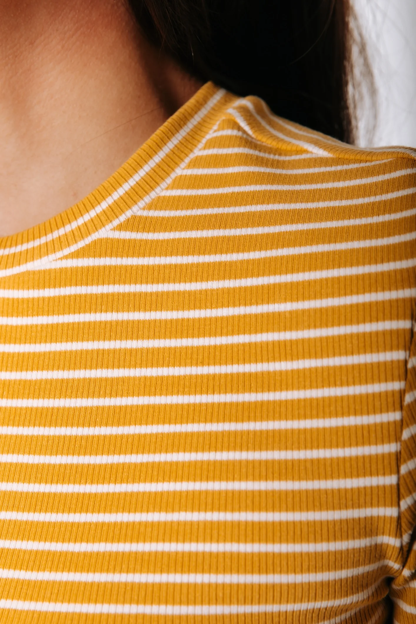 Jessie Stripe Rib Top | Yellow/White - Image 4