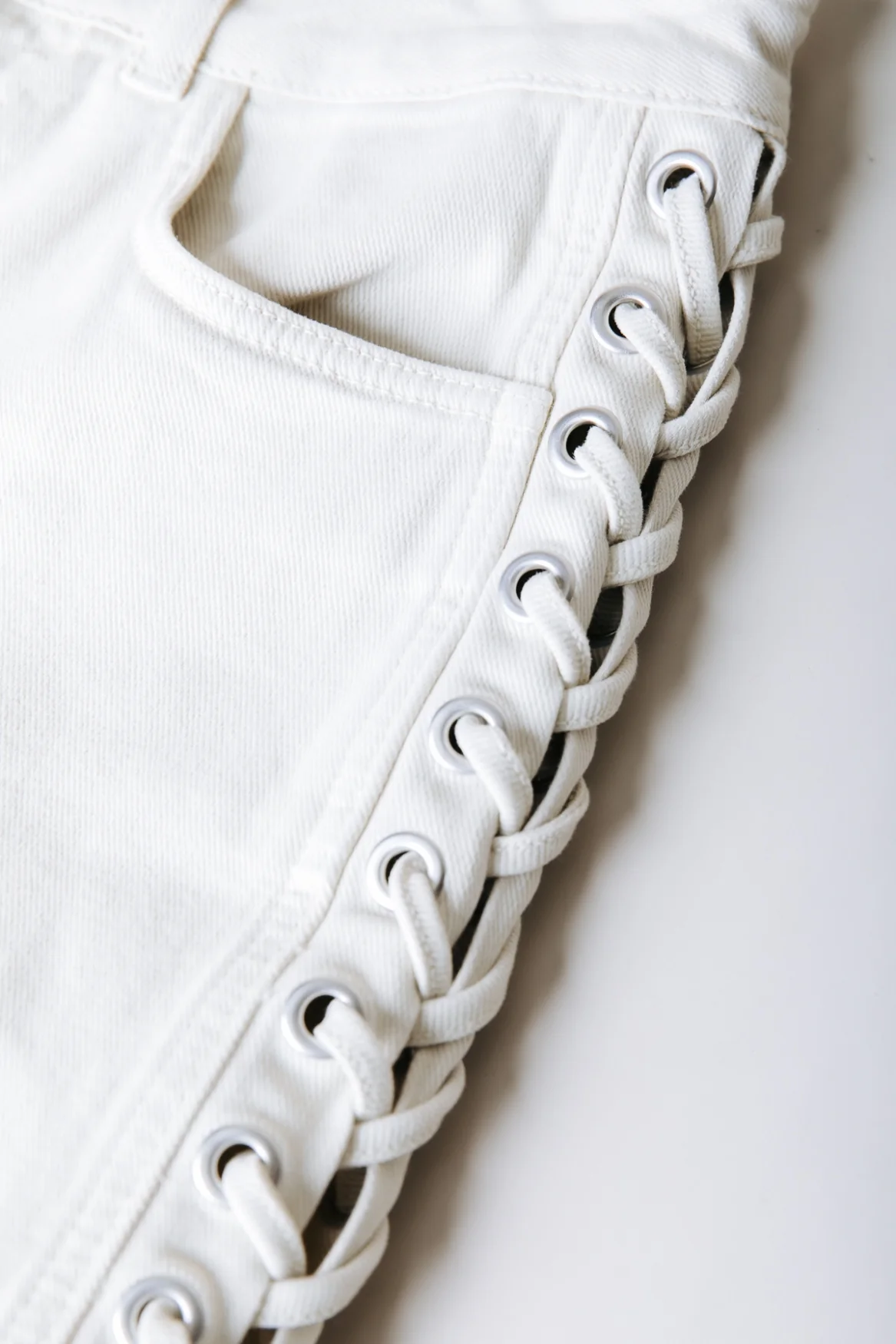 Jones Braided Straight Leg Denim | Beige - Image 7